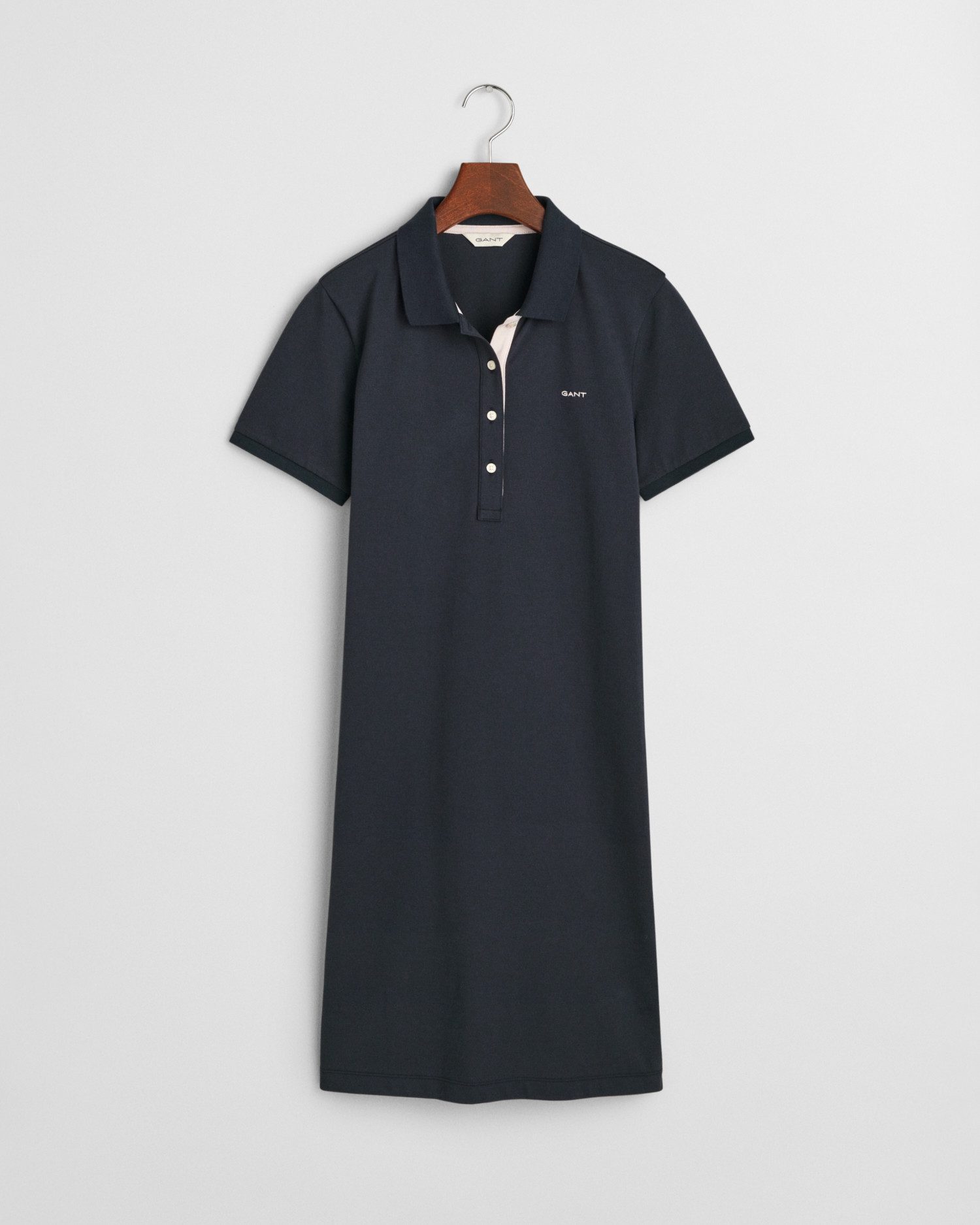 Maxikleid Piqué-Polokleid mit Kontrastkragen - Regular Fit