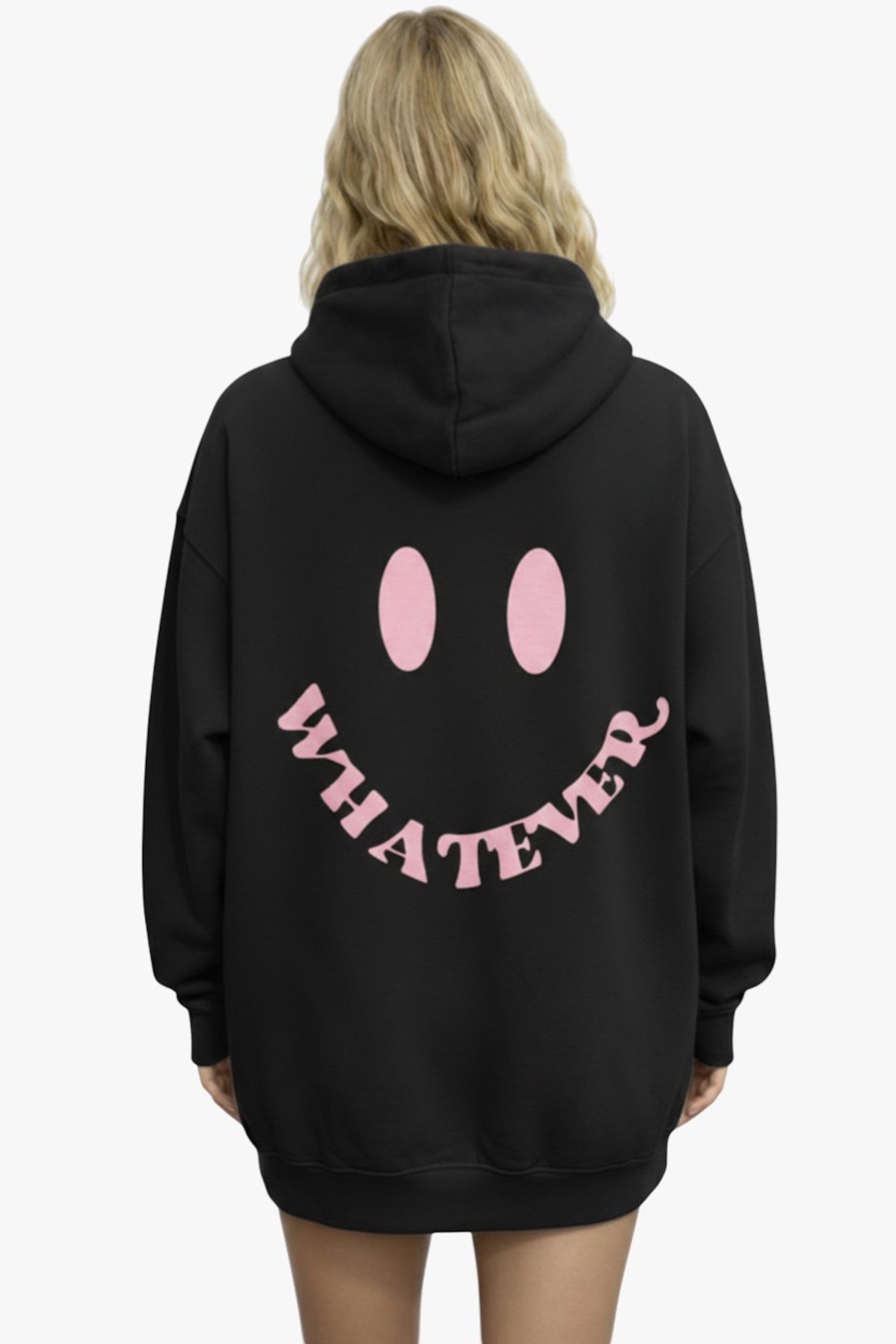 Worldclassca Hoodie Worldclassca Oversized WHATEVER Hoodie Kapuzenpullover Sweatshirt Neue Kollektion - Stilvolle und gemütliche Casual Mode für Damen