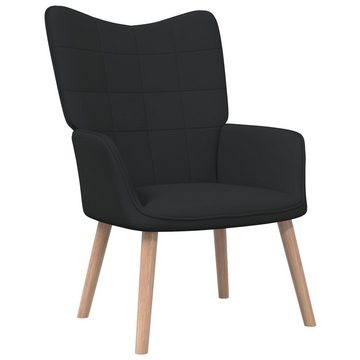 furnicato Sessel Relaxsessel mit Hocker Schwarz Stoff