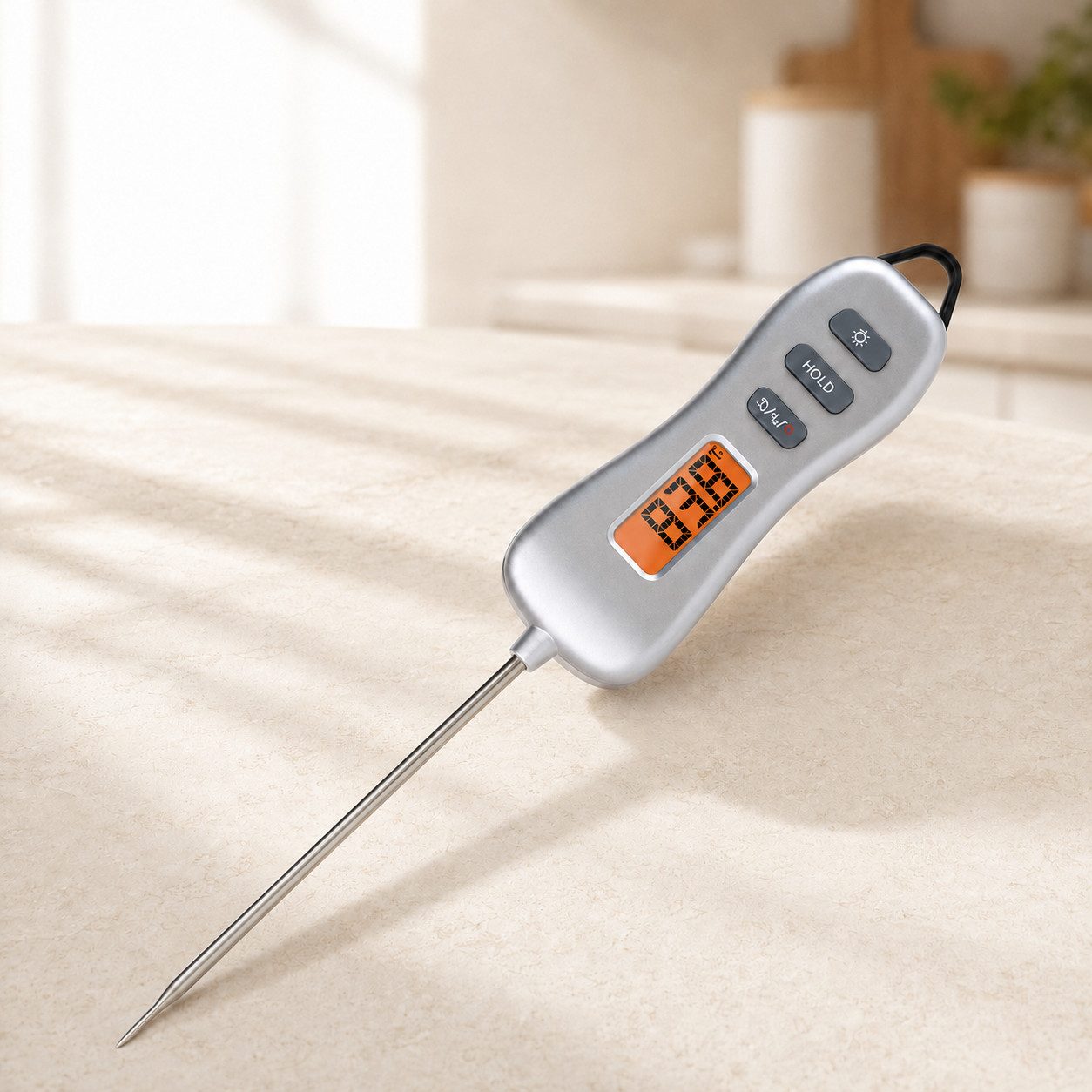 ibettertec Grillthermometer Food Liquid Thermometer Instant Read Digital Meat, Set, Geeignet für alle Lebensmittel, Präzise Temperaturmessung, Hold-Funktion