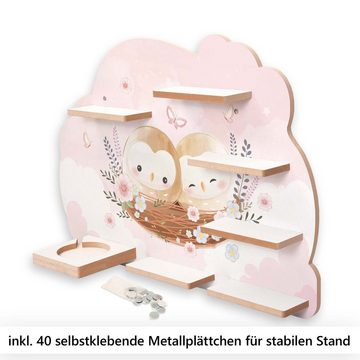 Kreative Feder Wandregal MUSIKBOX-REGAL Kleine Eulen, für TONIE-BOX und TONIES inkl. 40 Metallplättchen
