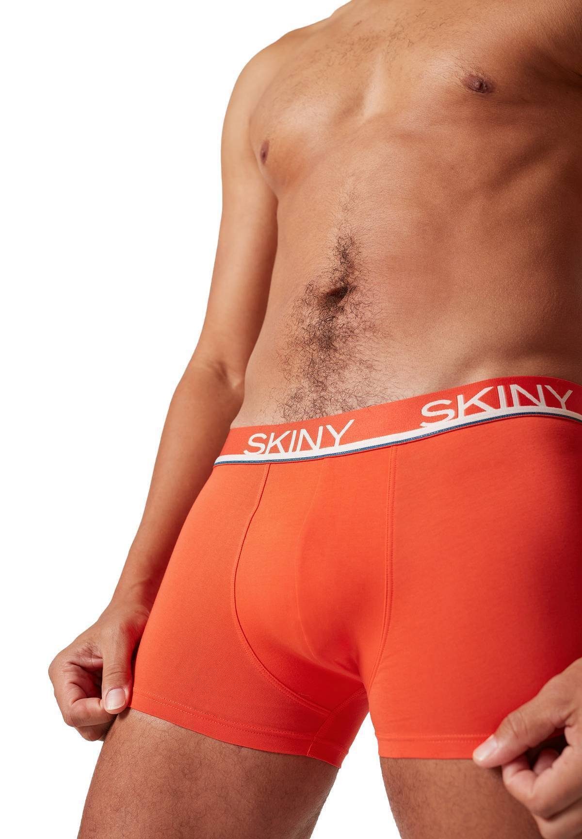 - Pants Herren 3er Boxer Skiny Shorts Trunks, Petrol/Grau/Orange Pack Boxer