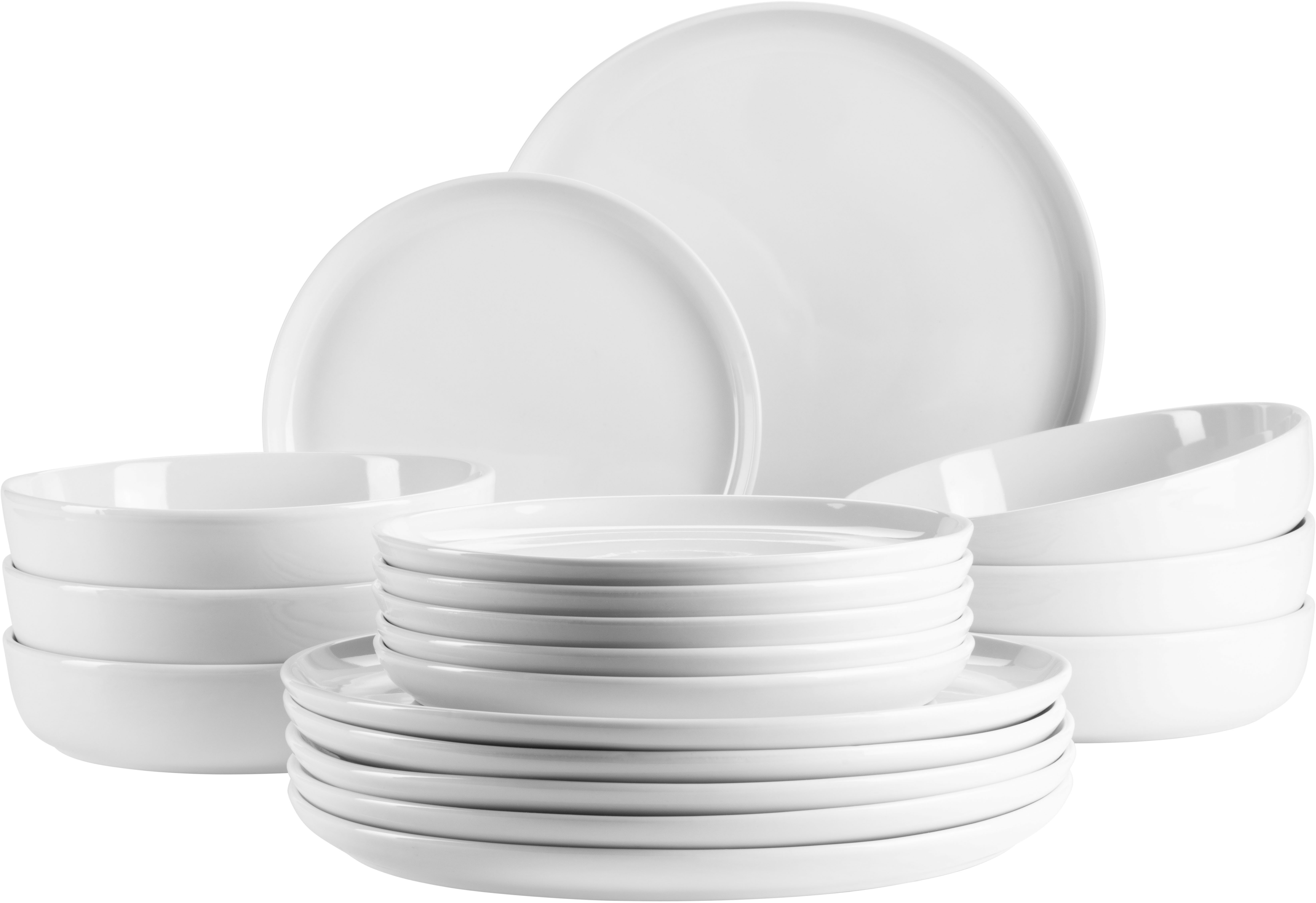 MÄSER Tafelservice NAVINA, Teller Set, Porzellan (18-tlg), 6 Personen, Porzellan