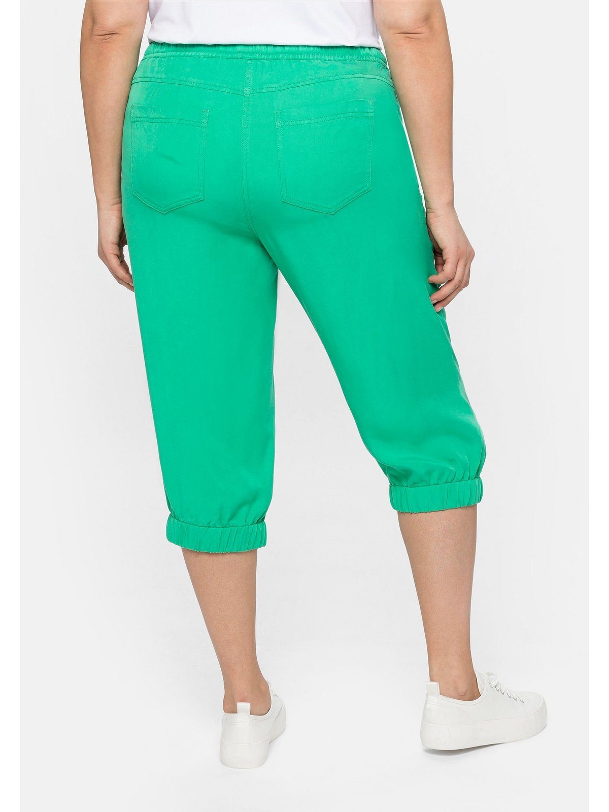 Damen Hosen Sheego Caprihose Joggpants aus pflegeleichter Lyocell-Qualität