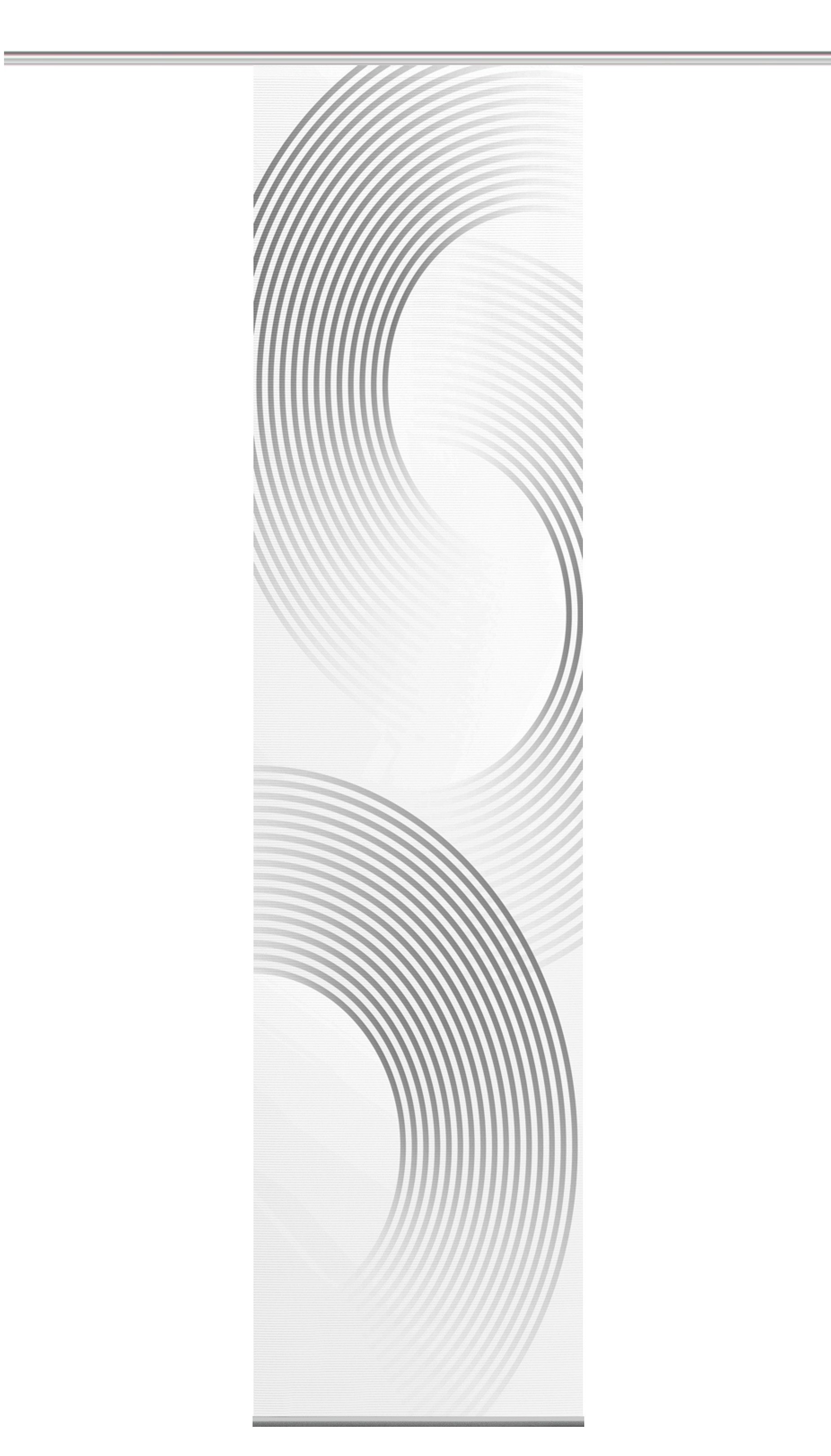 Vision S Schiebegardine Vision S Schiebevorhang Bambusoptik Digitaldruck Bexon 260x60 cm Grau (1 St), Kunstfaser, 1x Schiebewand inkl. Paneelwagen und Klemmleiste Grau