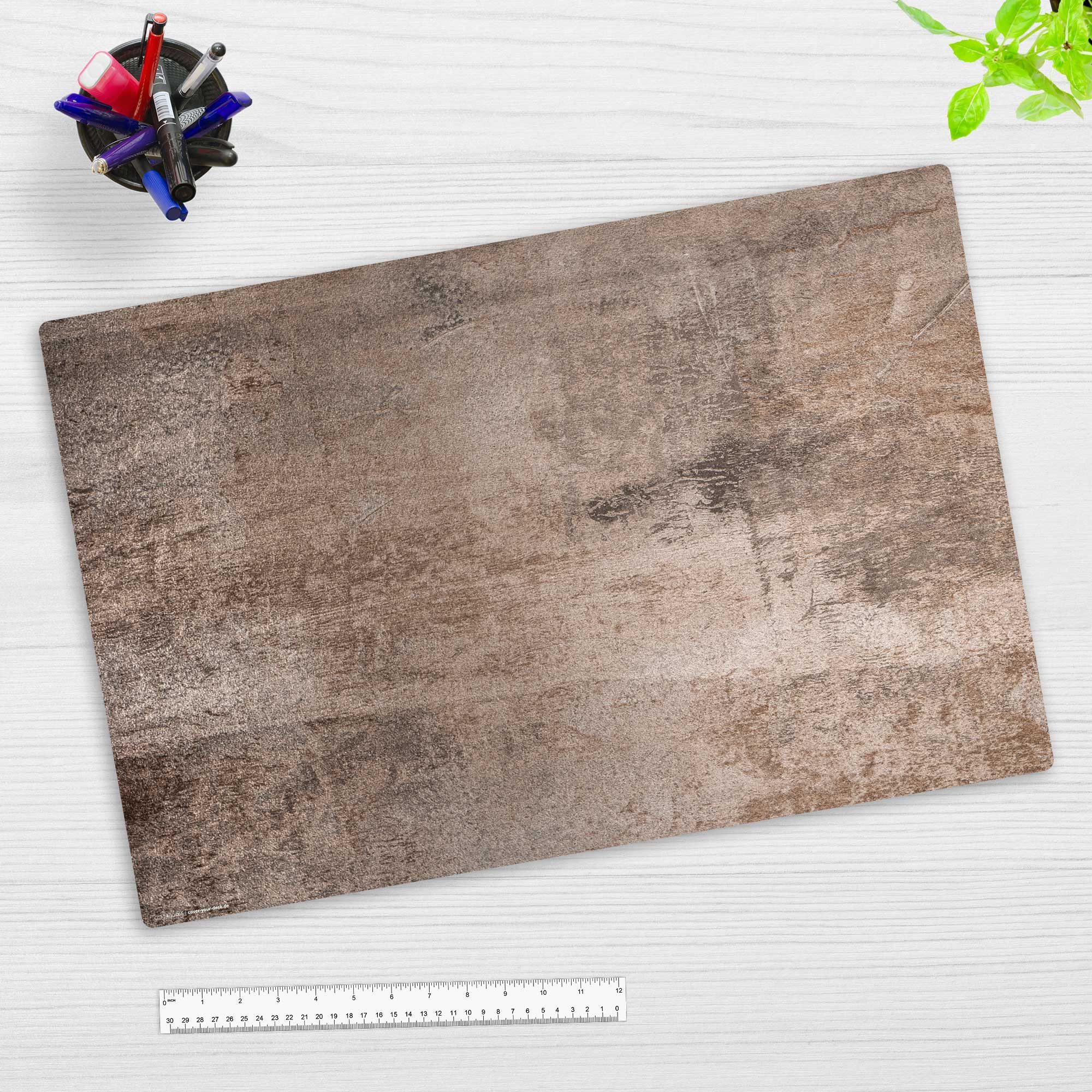 Thumbnail - cover-your-desk.de Schreibtischunterlage abwaschbar - Stahlplatte beige - premium Vinyl - Made in Germany, (1 tlg)