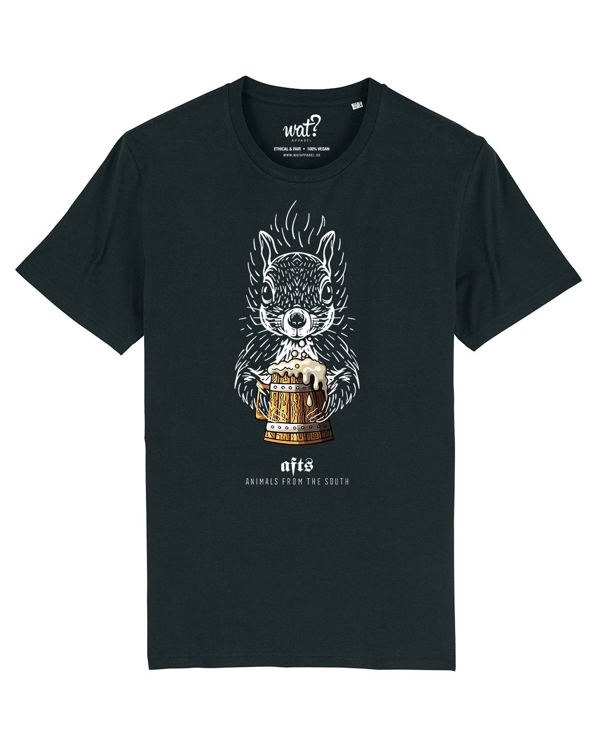 wat? Apparel Print-Shirt [#afts] Eichhörnchen (1-tlg) schwarz