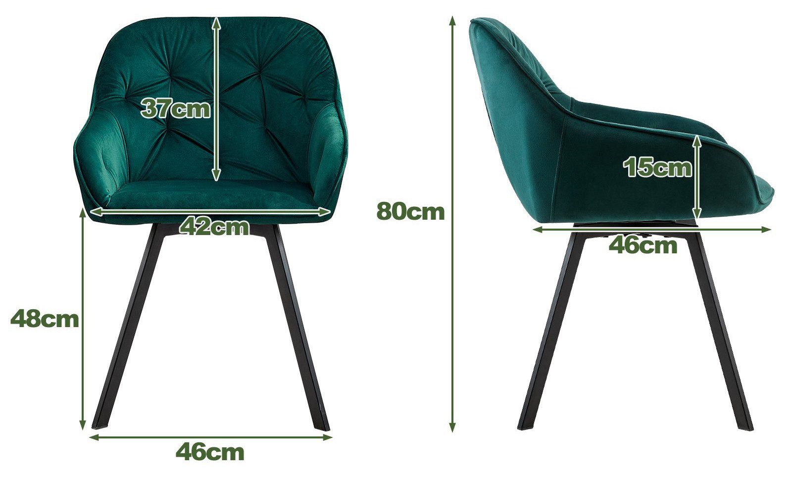 Ofcasa Esszimmerstuhl Drehstuhl (2er Set), Samt günstig online kaufen
