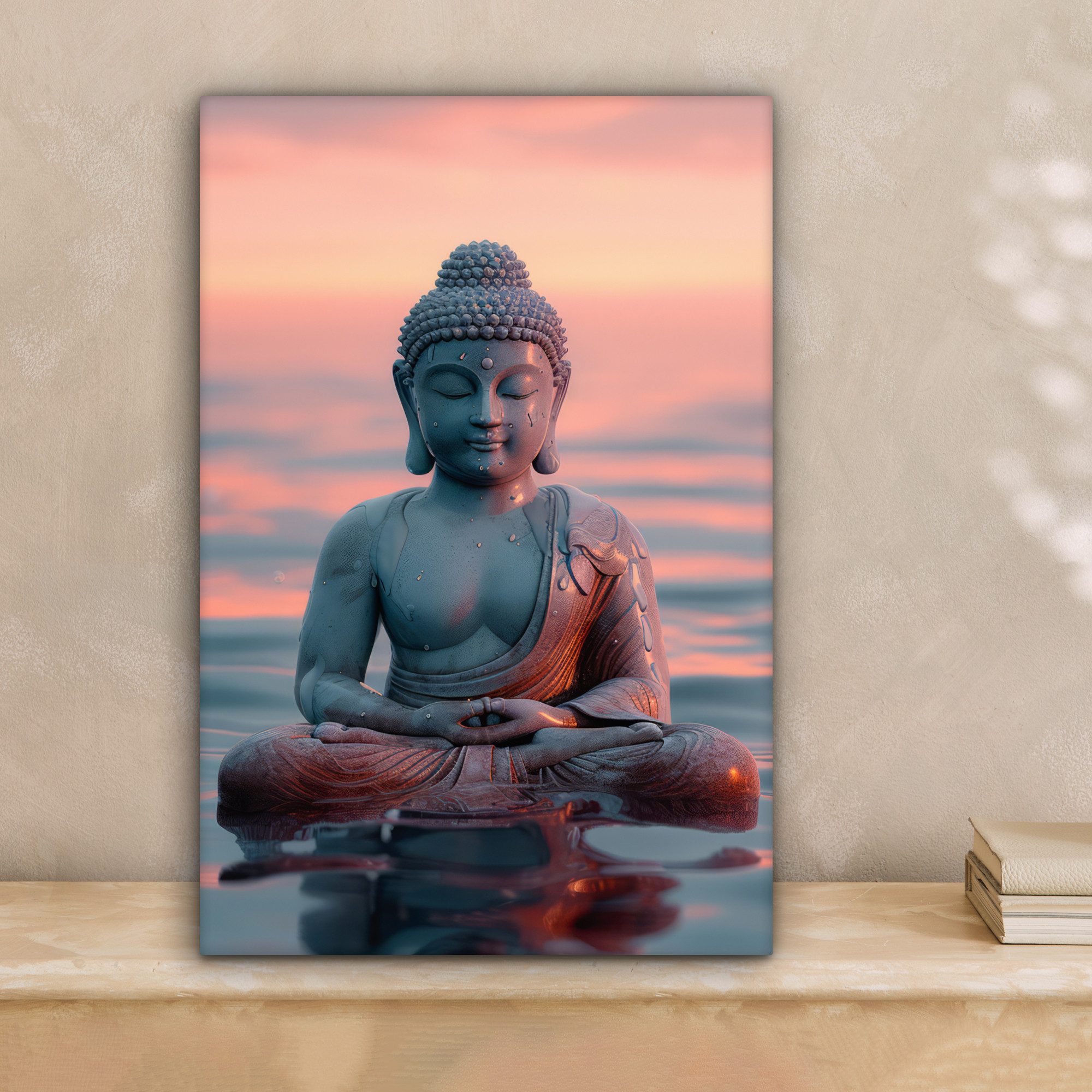 OneMillionCanvasses® Leinwandbild Buddha - Statue - Buddha - Wasser - Kunst günstig online kaufen