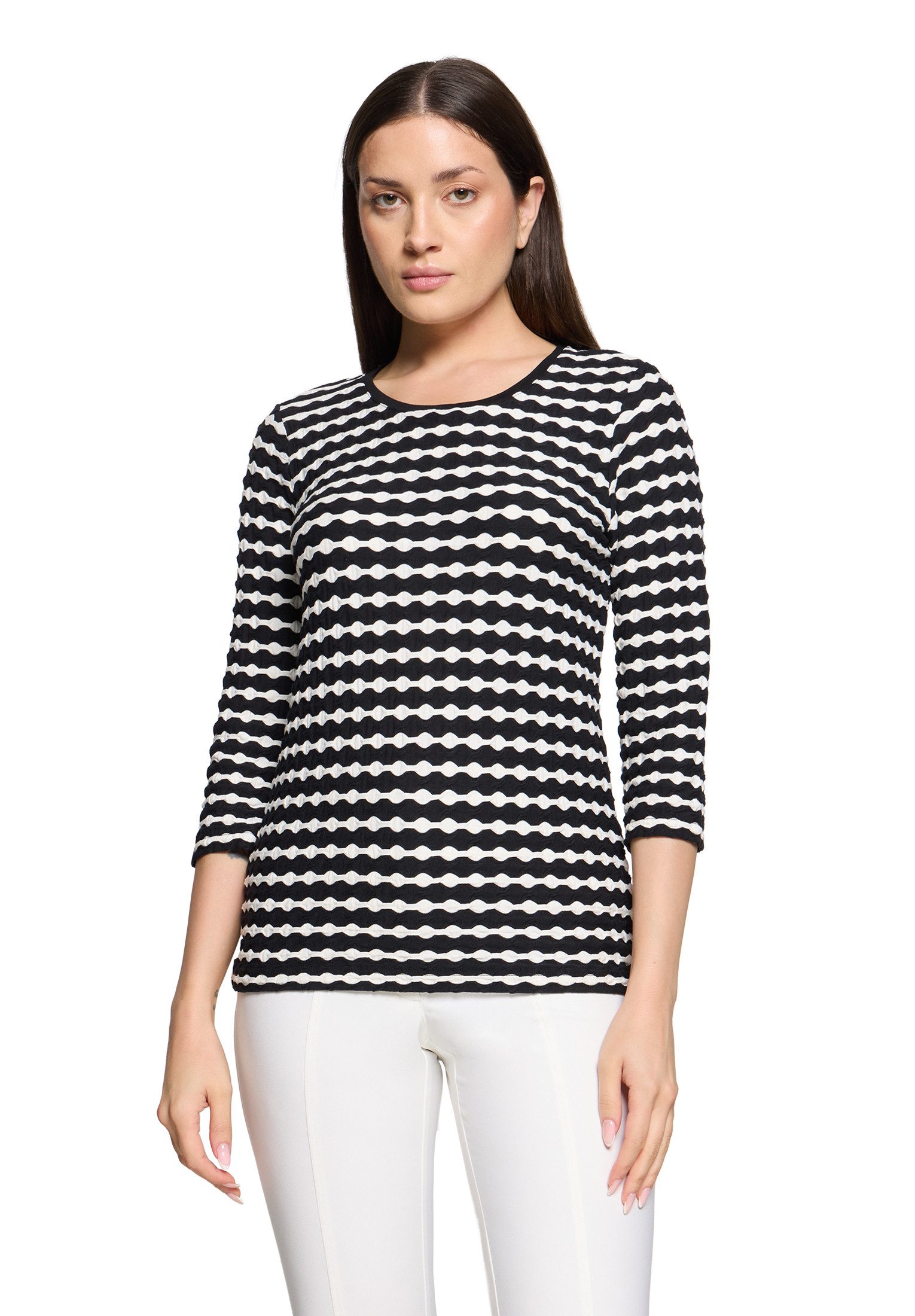 3/4-Arm-Shirt Damen mit Rundhalsausschnitt
