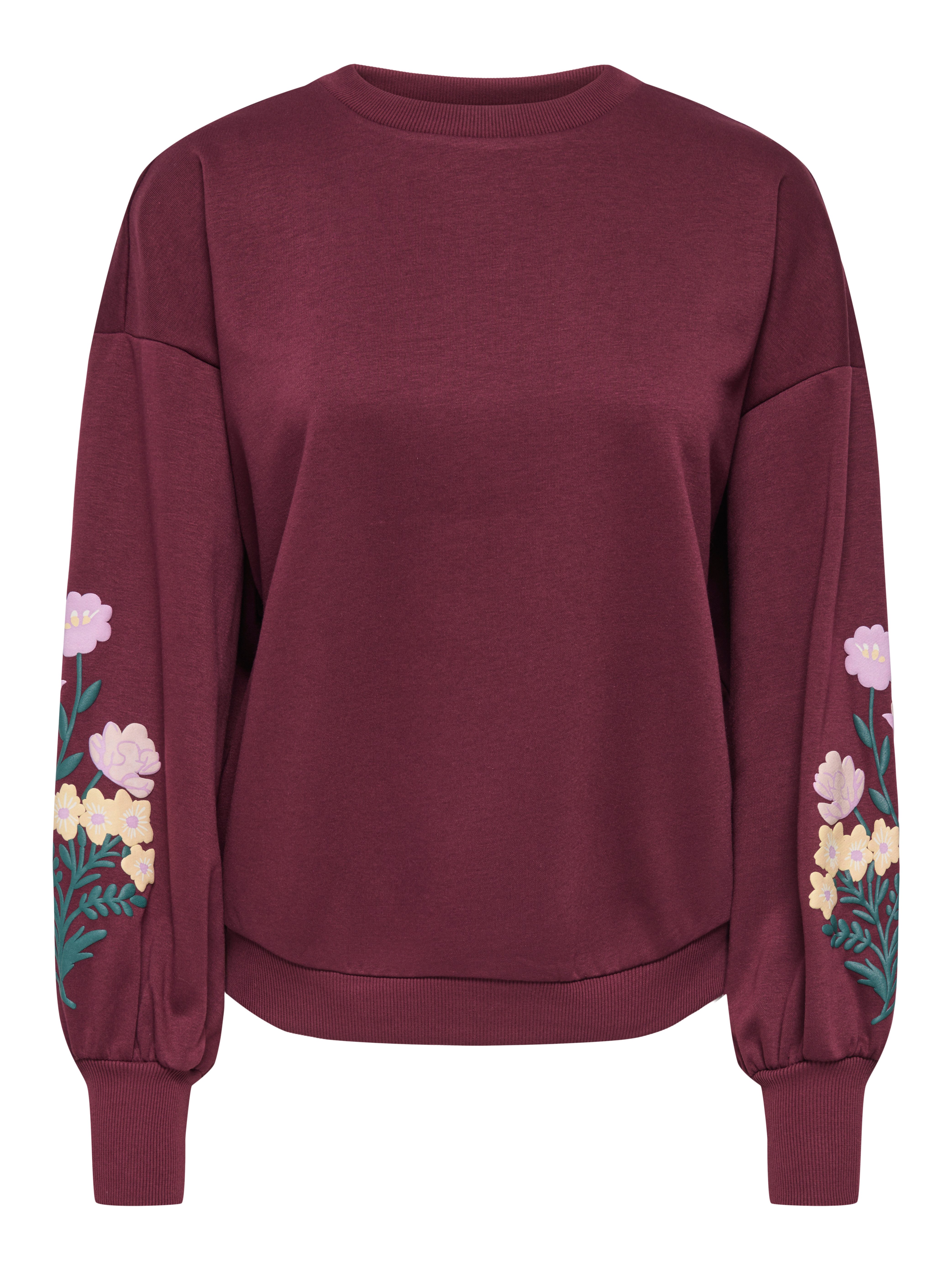 ONLY Sweatshirt ONLBROOKE L/S O-NECK FLOWER SWT Baumwollmischung, regular fit