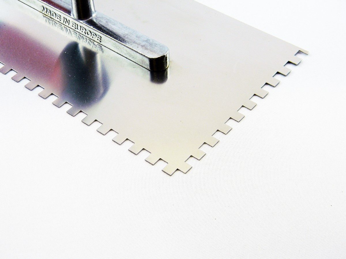 ConToo Зубчатый шпатель Zahnkelle Maurerkelle 280x130 Fliesenkelle HOLZGRIFF 4x4mm