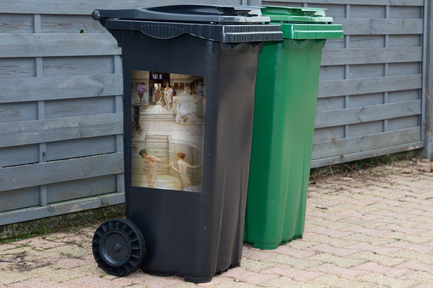 Container, beliebter MuchoWow Mülltonne, Tadema Ein Sticker, Lawrence Brauch - Alma (1 Abfalbehälter St), Wandsticker Mülleimer-aufkleber,