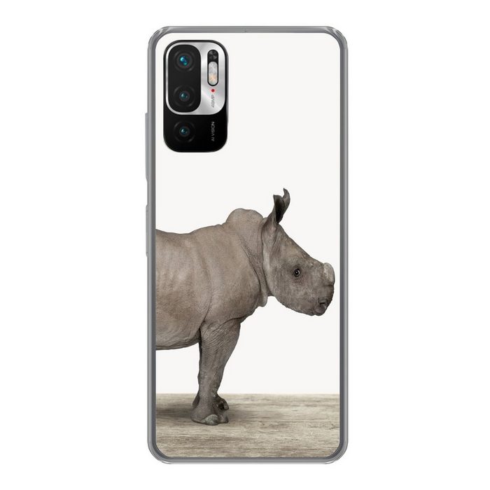 MuchoWow Handyhülle Rhinozeros - Tiere - Jungen - Mädchen Phone Case Handyhülle Xiaomi Redmi Note 10 5G Silikon Schutzhülle