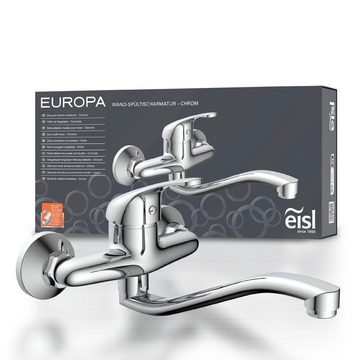 Eisl Spültischarmatur EUROPA Küchenarmatur für Wandmontage Chrom