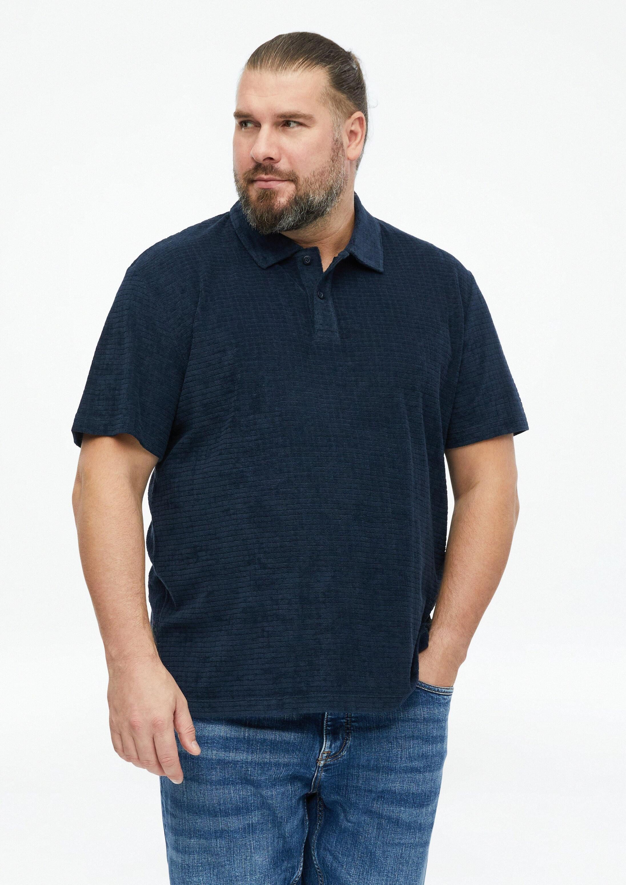 s.Oliver Kurzarmshirt Polo-Shirt Polo-Shirt aus Strukturfrottee
