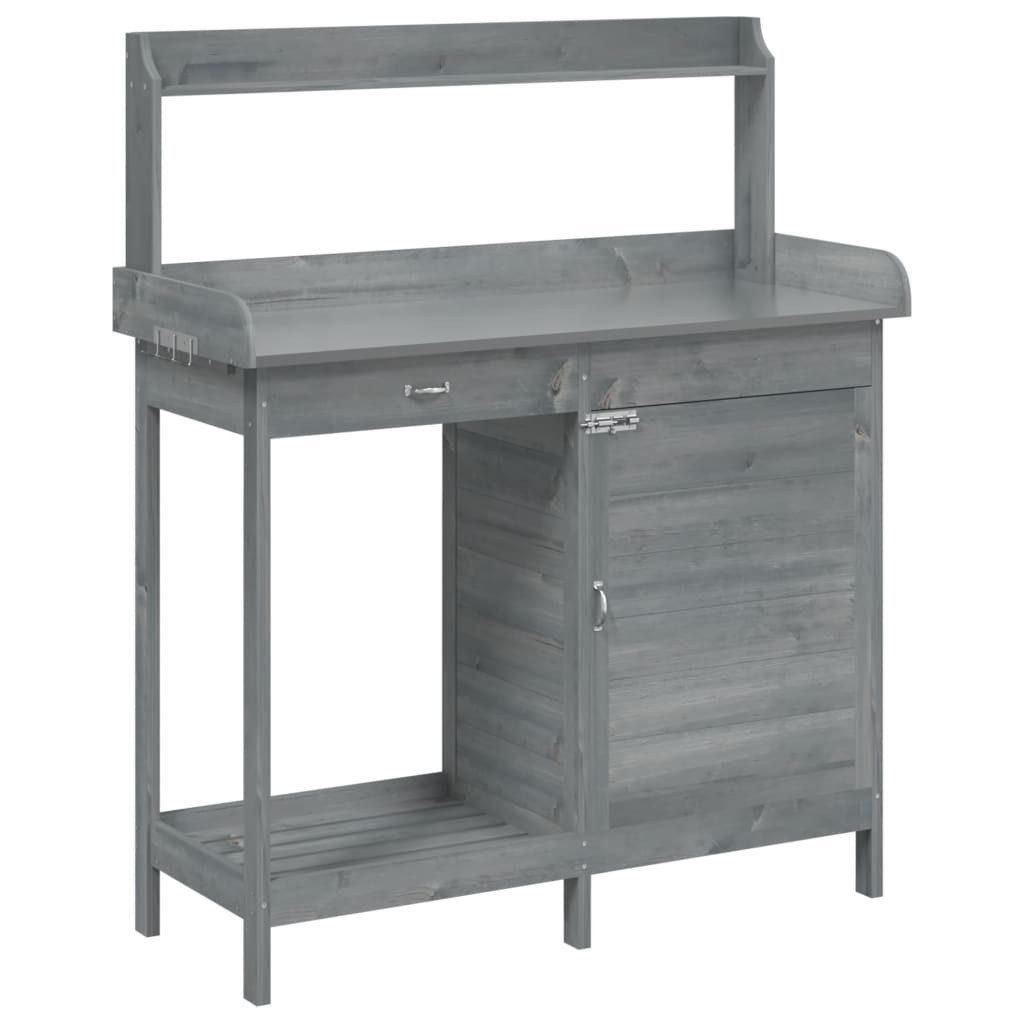 vidaXL Blumenständer Pflanztisch mit Schrank Grau günstig online kaufen
