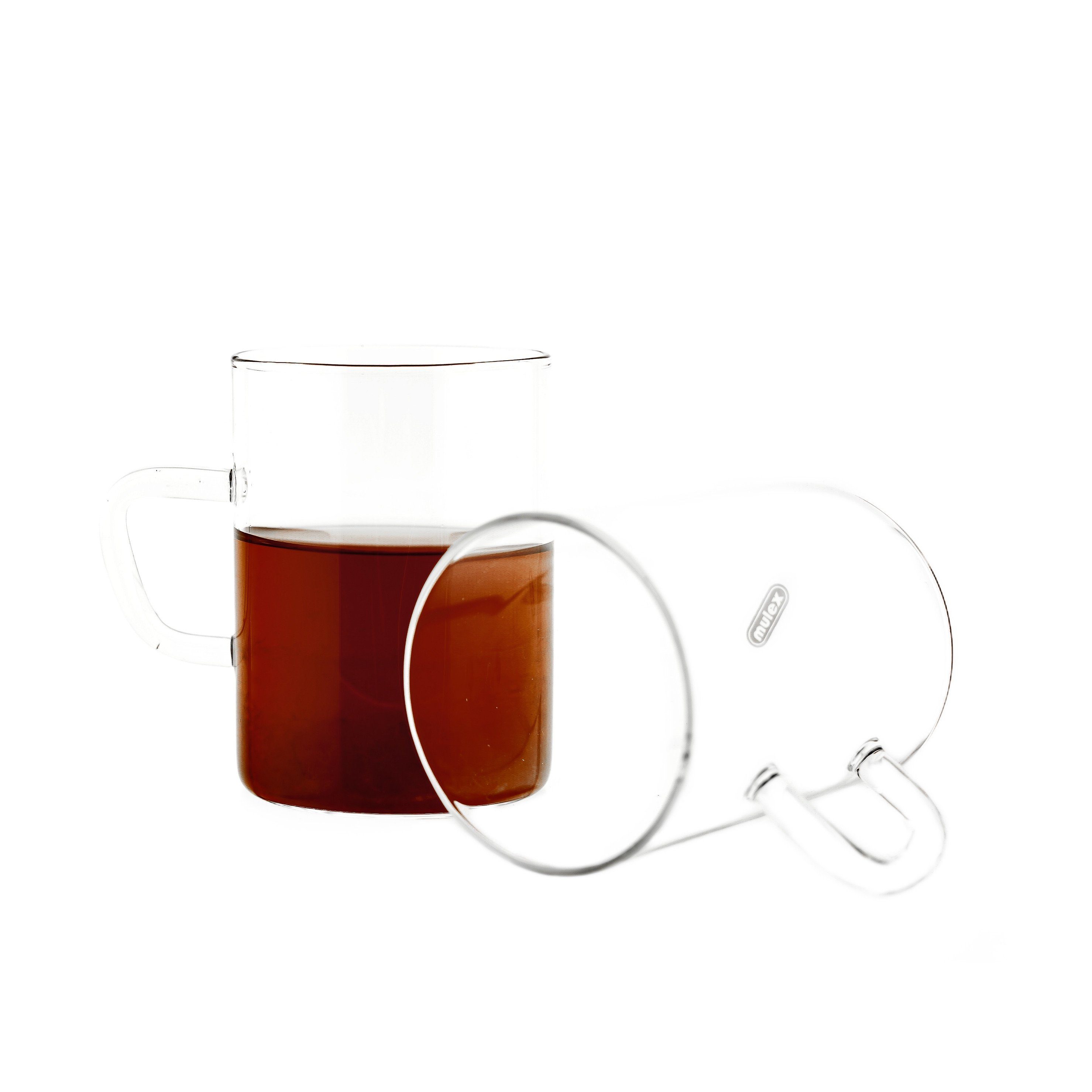 Mulex Teeglas 6 Teiliger Glas-Set mit Henkel für Tee oder Kafee 260 ml, 6-tlg.