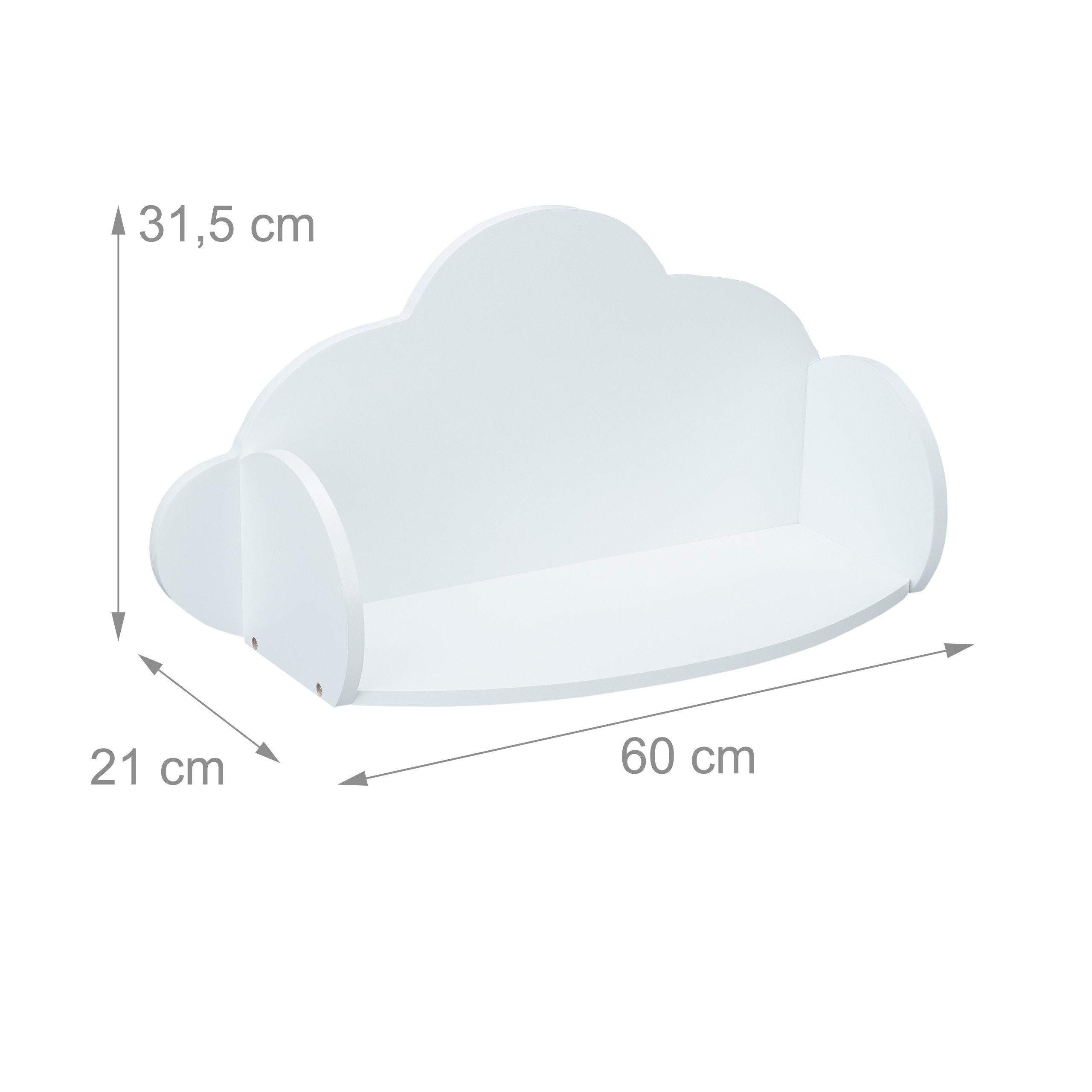 relaxdays Kinderregal Wandregal Wolke Kinderzimmer, 1-tlg. – Bild 4 von 5