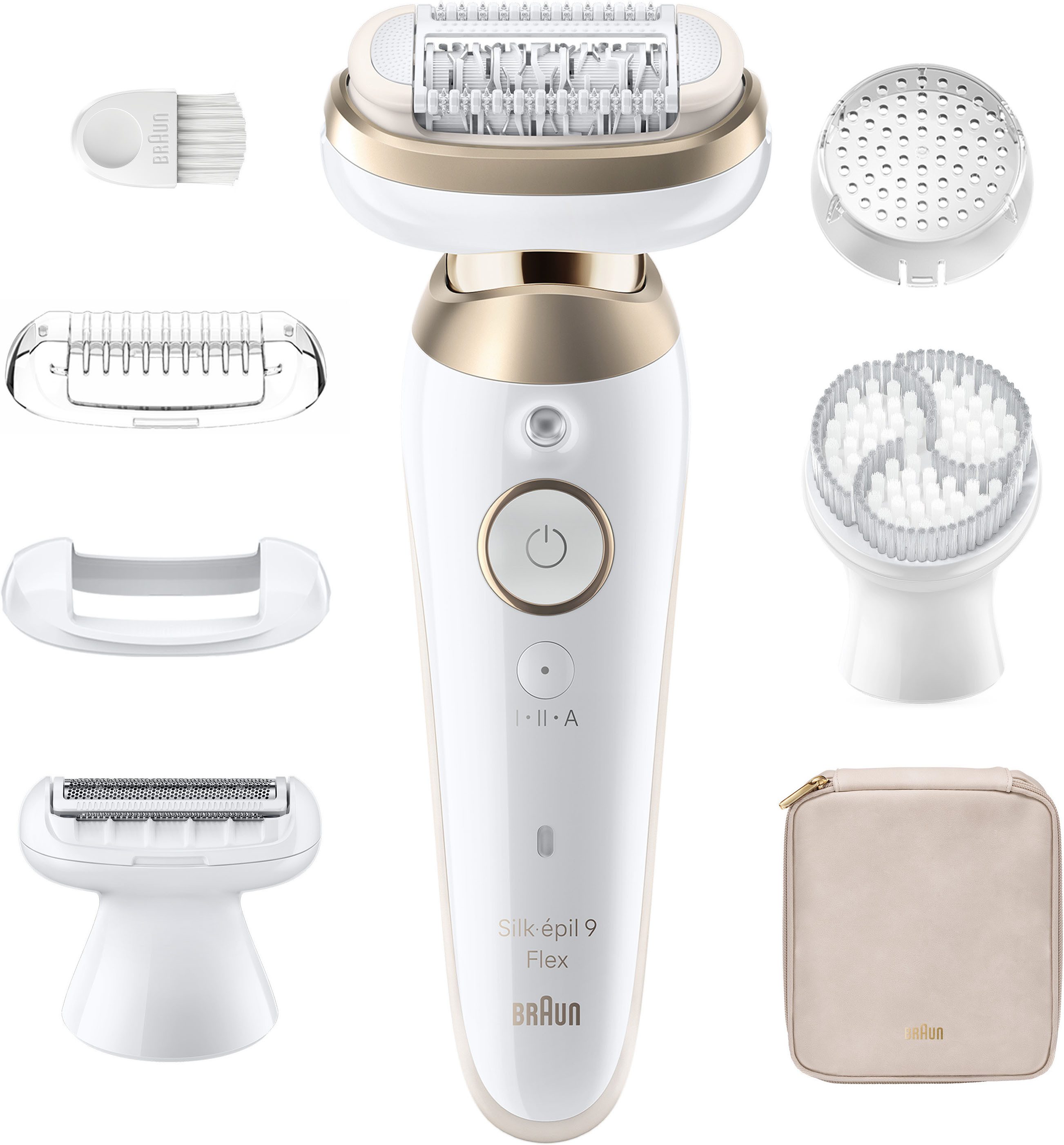 Braun Epilierer Silk-épil 9 SES9-060 3D, 360° Flex, Wet & Dry, SmartLight, Rasieraufsatz, Trimmeraufsatz