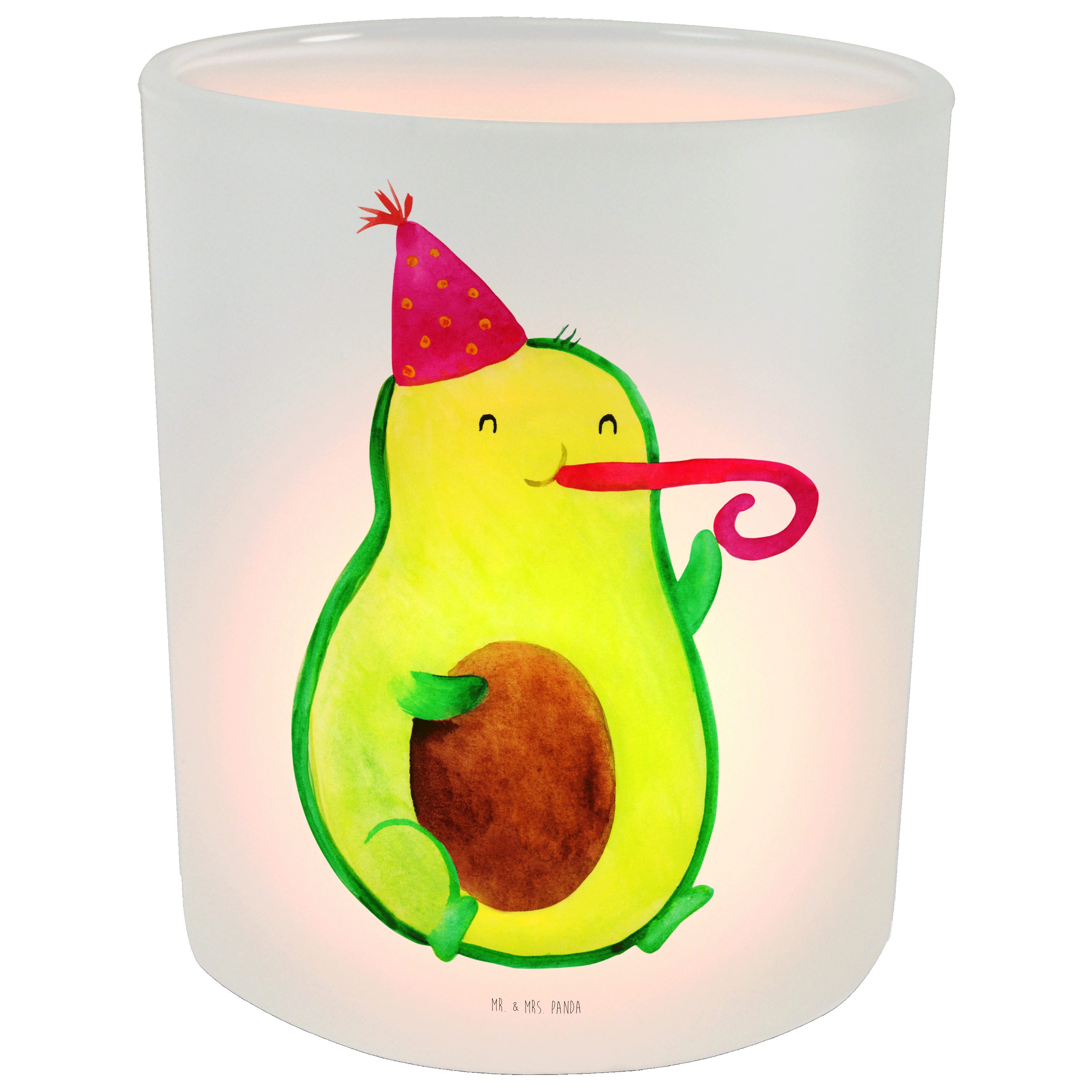 Mr. & Mrs. Panda Windlicht Avocado Partyhupe - Transparent - Geschenk, Geburtstag, Feierlichkeit (1 St)