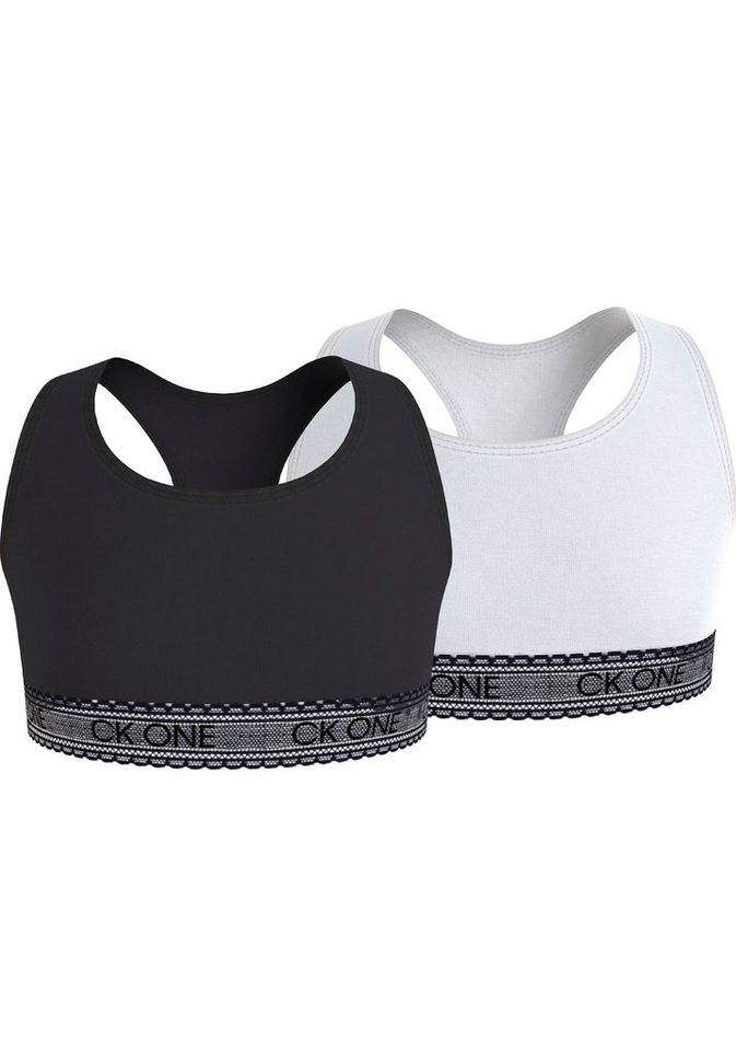 Calvin Klein Underwear Bralette (Packung, 2-tlg., 2 Stück) mit Racerback,  Spitzenbündchen mit umlaufenden CK ONE Logoschriftzug