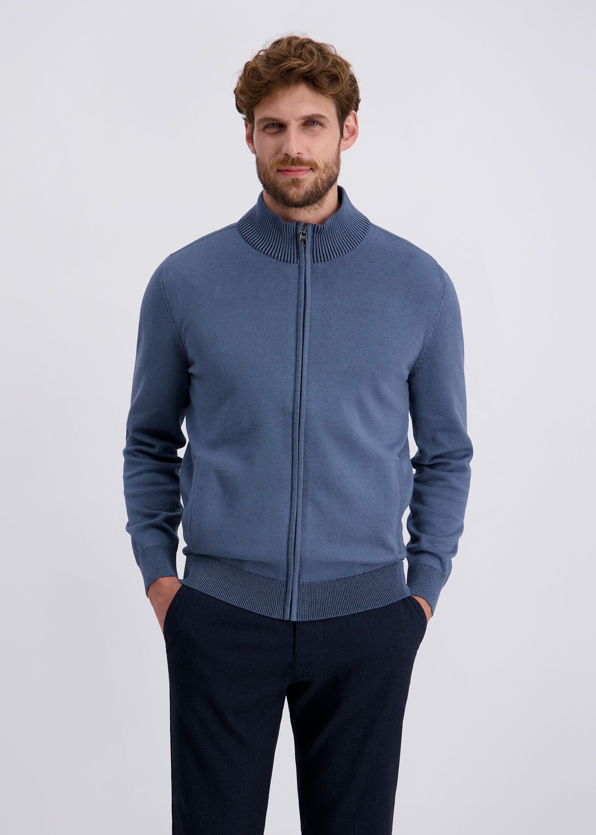 Pierre Cardin Strickjacke mit durchgehendem Reißverschluss