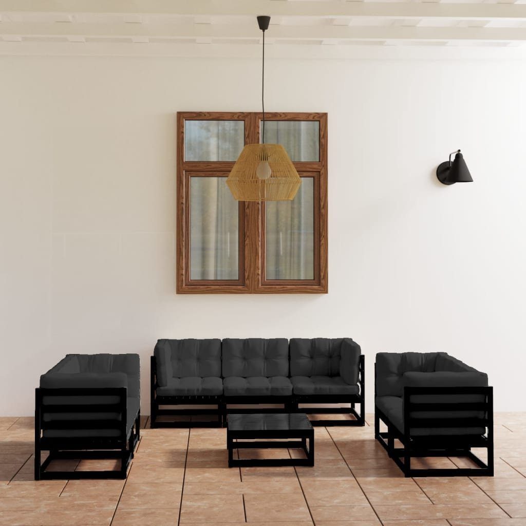 Kiefer vidaXL Garten-Lounge-Set Gartenlounge-Set 8-tlg. (1-tlg) Massivholz, mit Kissen