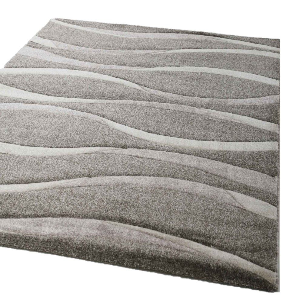 Vimoda Teppich Wohnzimmer hochwertiger Modern Wellenmuster, Rechteckig, Höh günstig online kaufen