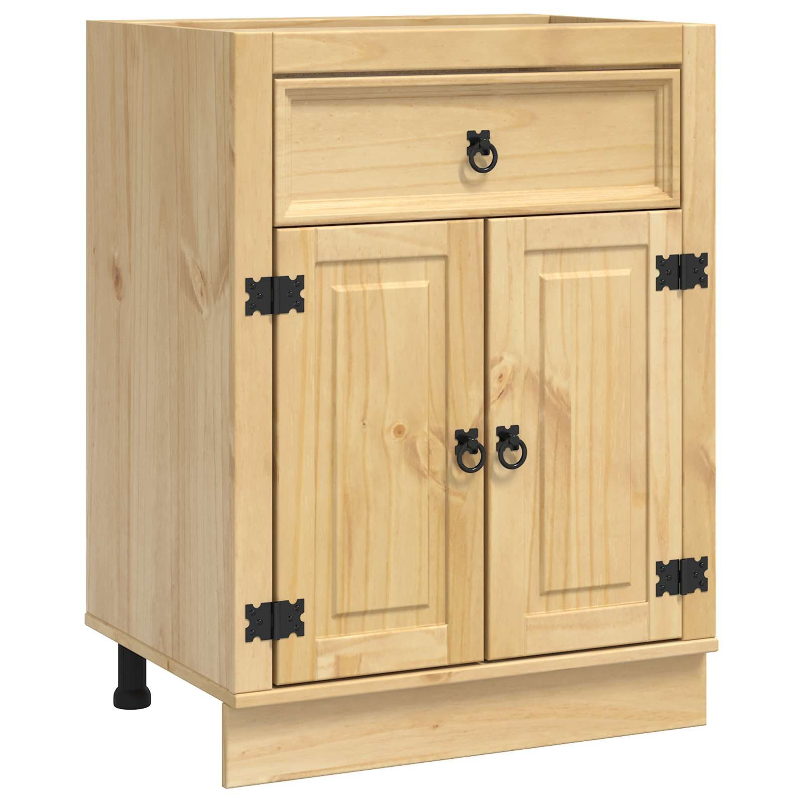 vidaXL Unterschrank 60 x 46 x 81,5 cm Schrank mit Regal Honig 60x46x81,5 cm Massives Kief