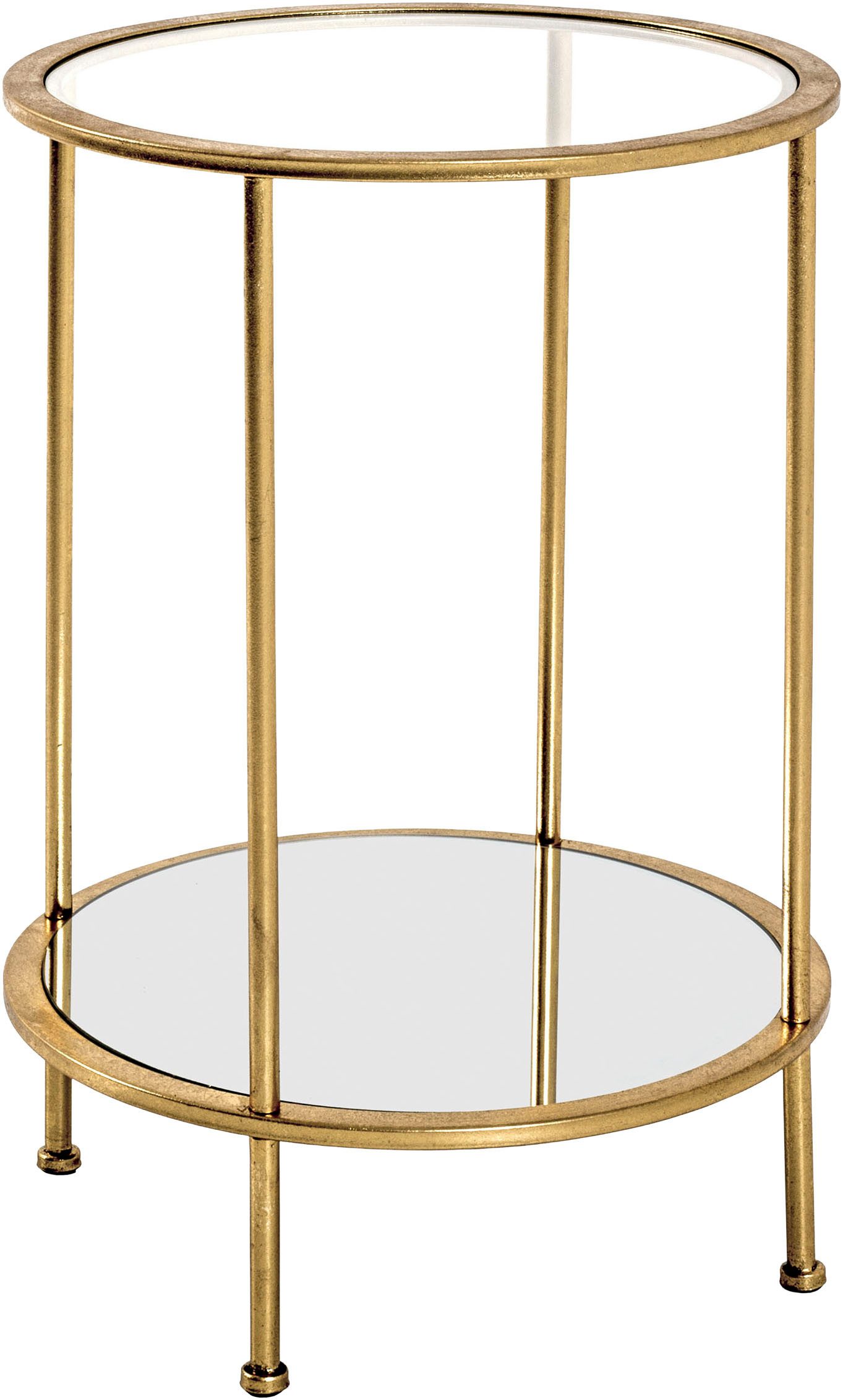 HAKU Beistelltisch Sofatisch, Wohnzimmertisch (1-St), rund - aus Metall Gold - Ø/H 38/55 cm