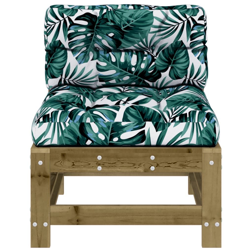 vidaXL Sofaelement Mittelsofa mit Kissen Kiefernholz Imprägniert (1 St)