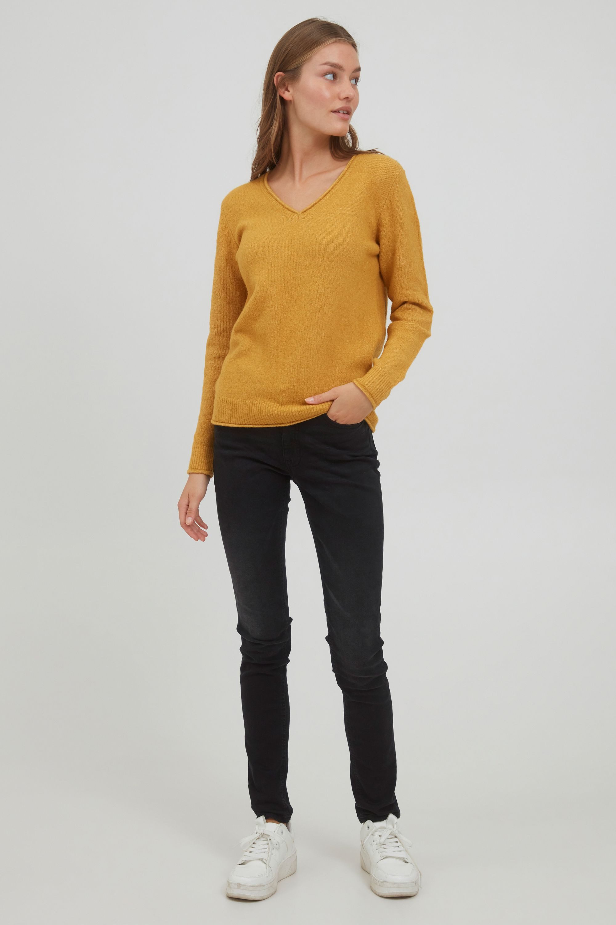 OXMO Strickpullover OXIlva Feinstrickpullover mit V-Ausschnitt günstig online kaufen