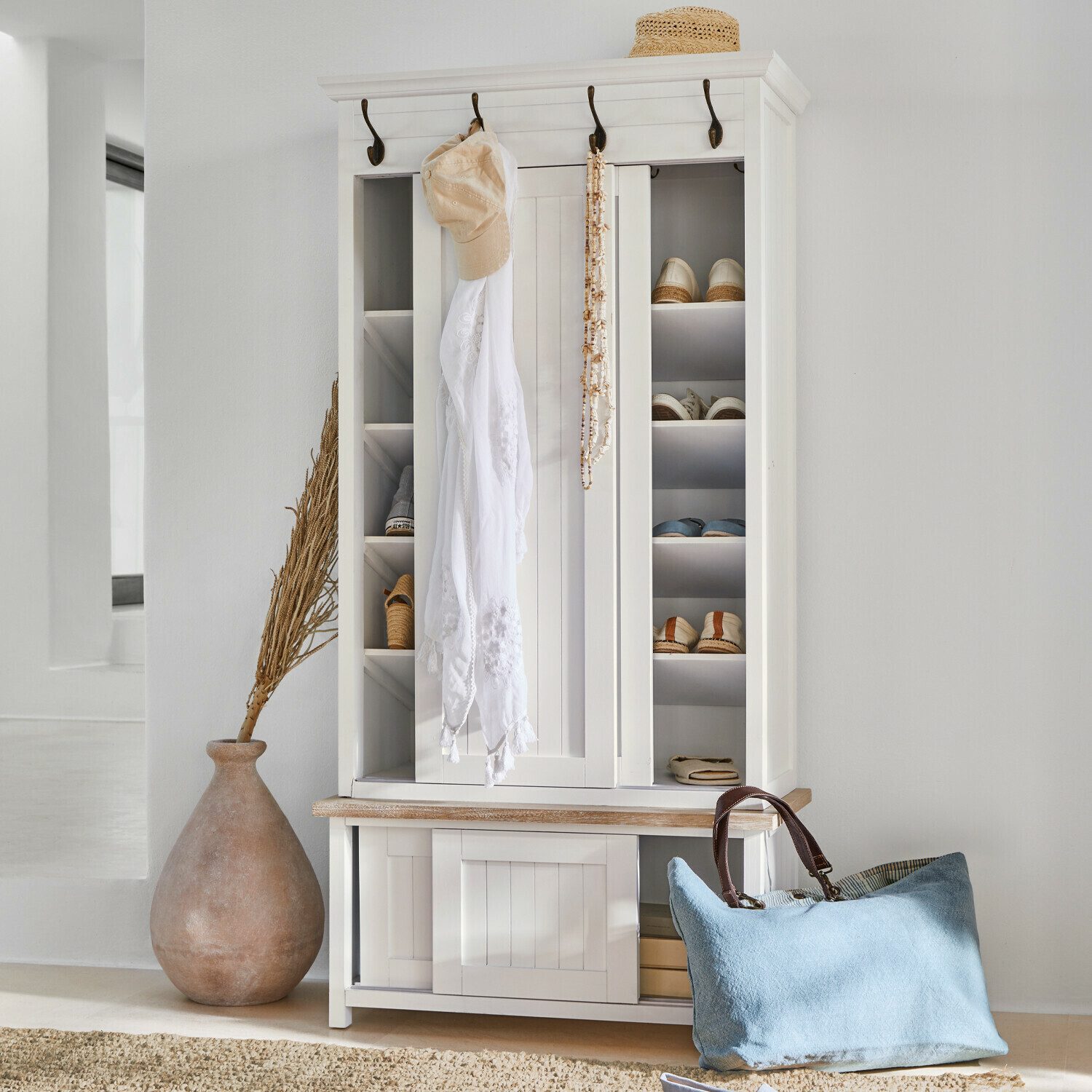 Mirabeau Kleiderständer Garderobe Remerton weiß/braun