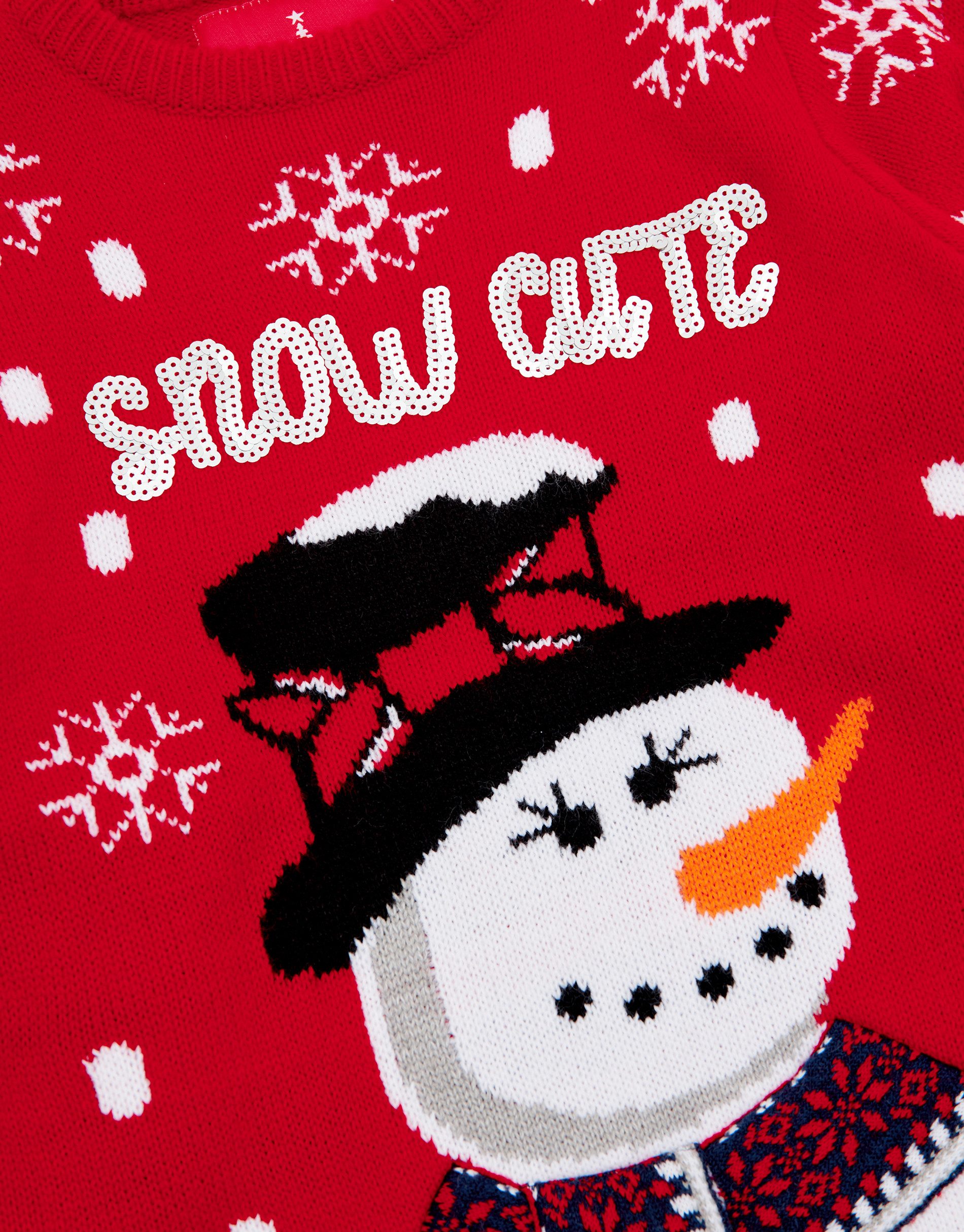 Threadgirls Rundhalspullover Snowman (1-tlg) im Weihnachts-Design