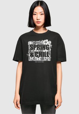 Merchcode T-Shirt Merchcode Damen Ladies Spring And Chill Oversized Boyfriend Tee (1-tlg)