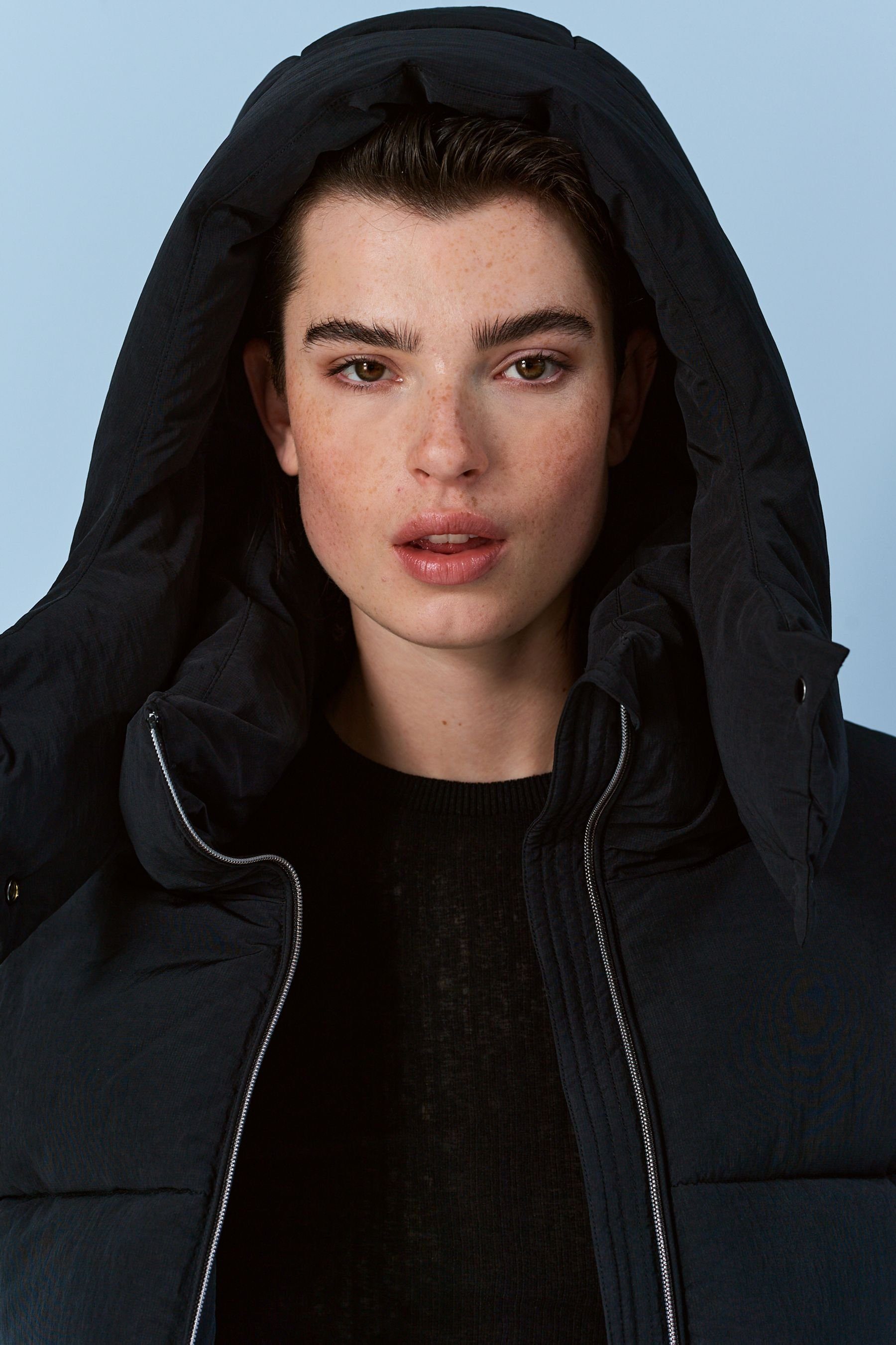 Next Steppjacke Steppmantel mit Kapuze (1-St)