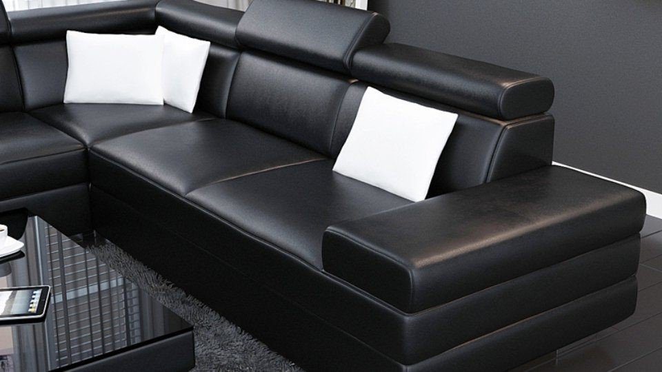 JVmoebel Ecksofa Ledersofa U-Form K5009 Ecksofa Couch in Europa Teile, Made Design Garnitur Sofort, 1 Sofa