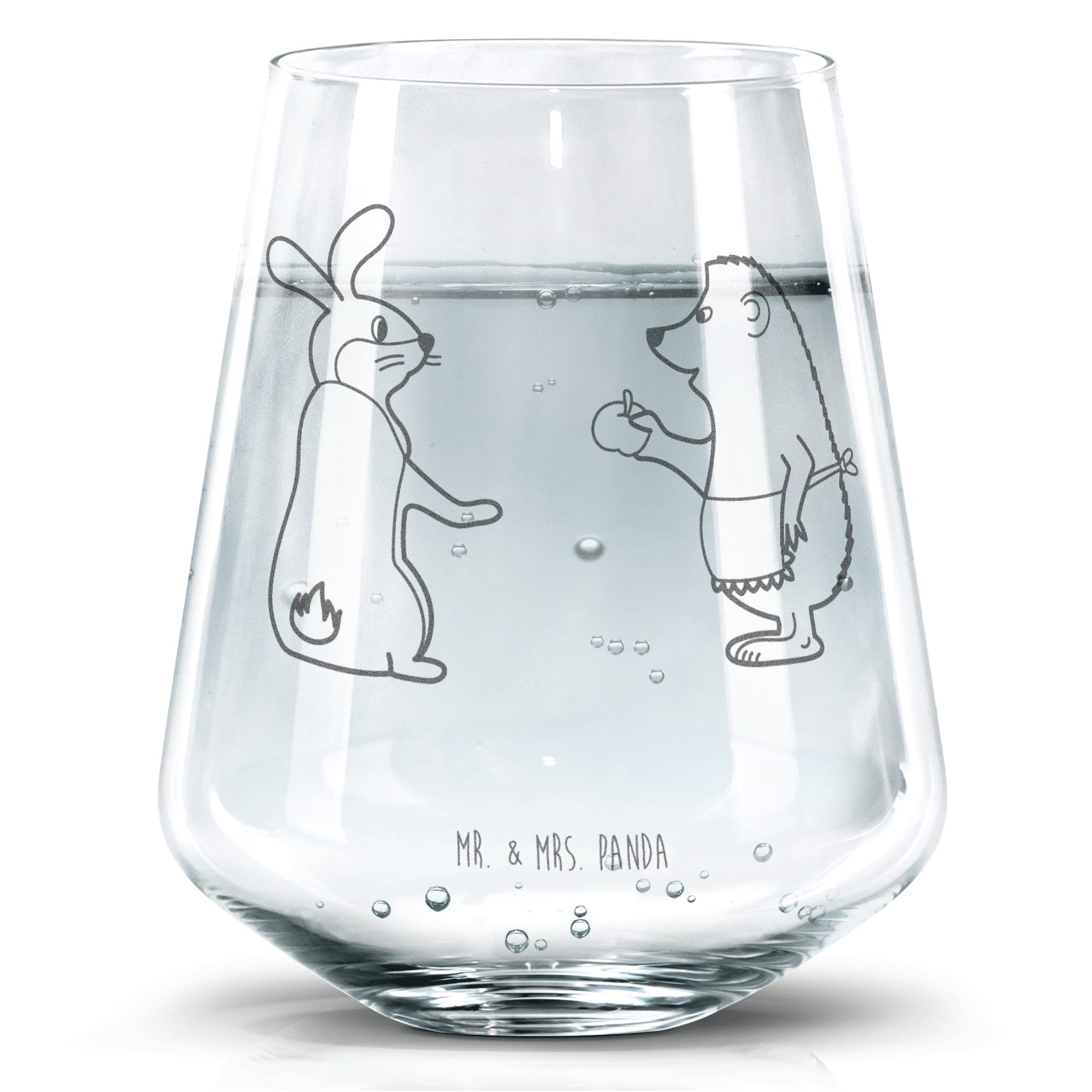 Mr. & Mrs. Panda Glas Hase Igel Transparent Geschenk, Liebe Spruch