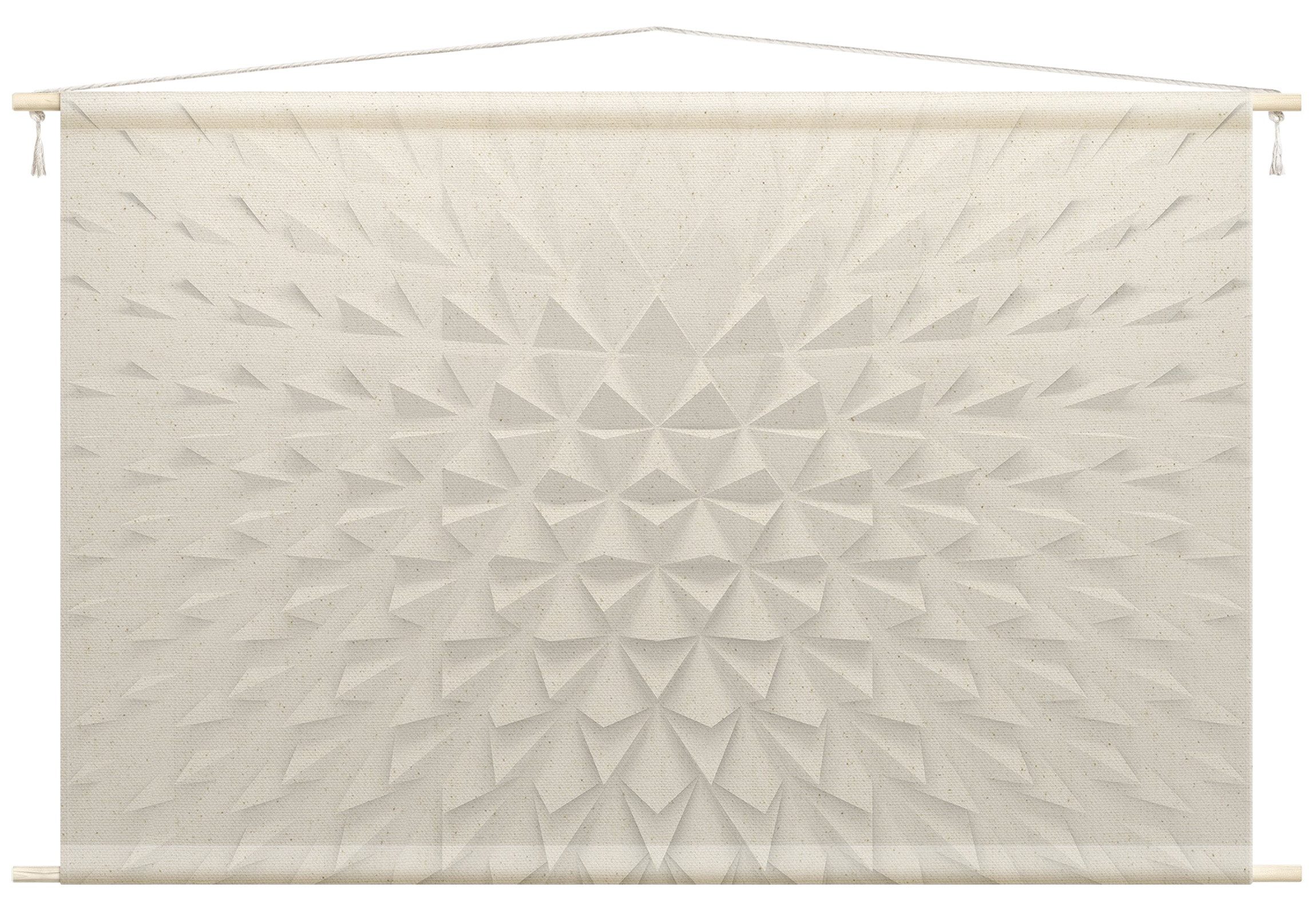 Bilderdepot24 Wandteppich modern Abstrakt 3D-Optik weiss, rechteckig, Höhe: 2.6 mm, großes Wandbild aus Natur-Baumwolle Wandbehang Stoffbild Tuch Wollseil