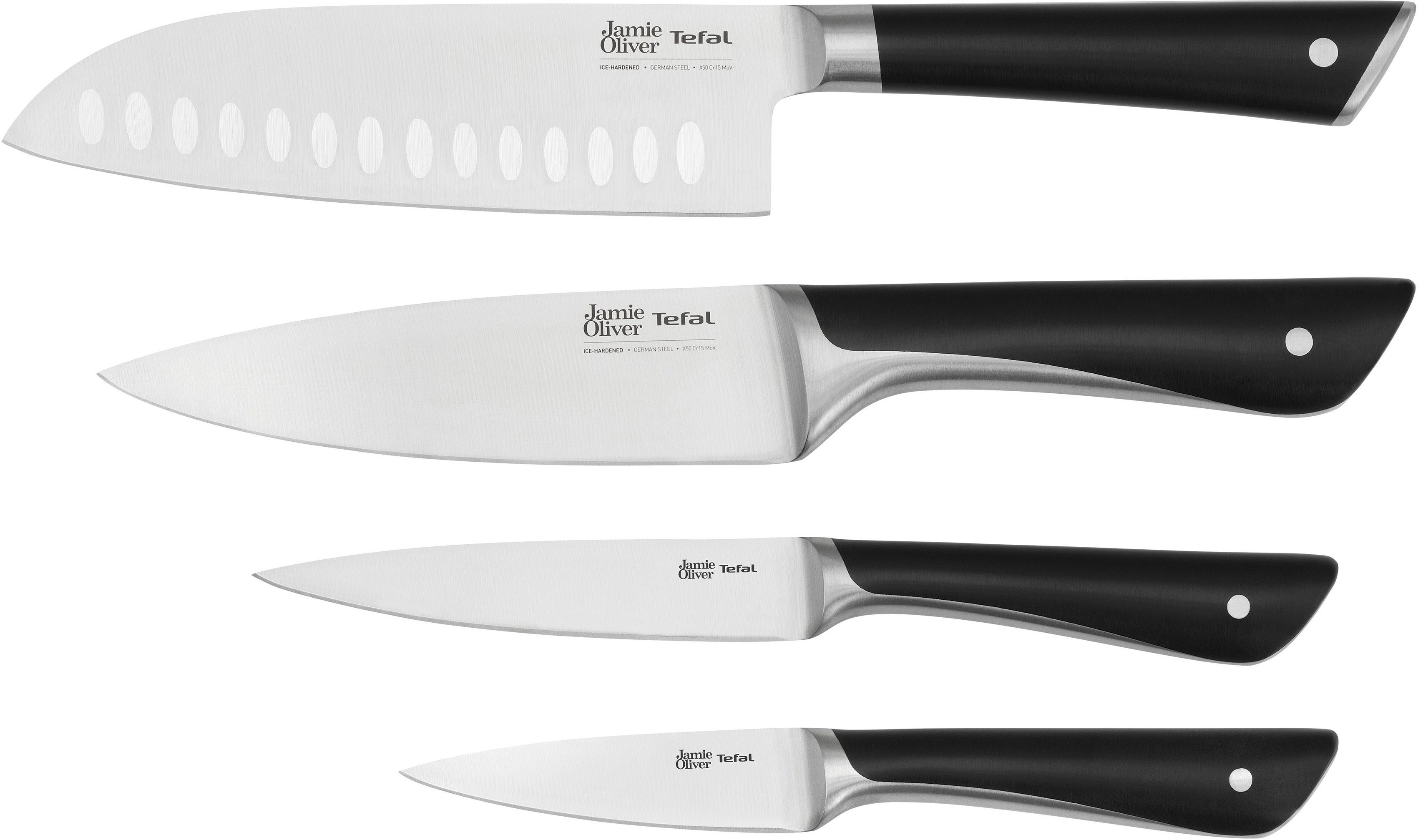 Tefal Messer-Set K267S4 Jamie Oliver (Set, 4-tlg), hohe Leistung, unverwechselbares Design, widerstandsfähig/langlebig | Messersets