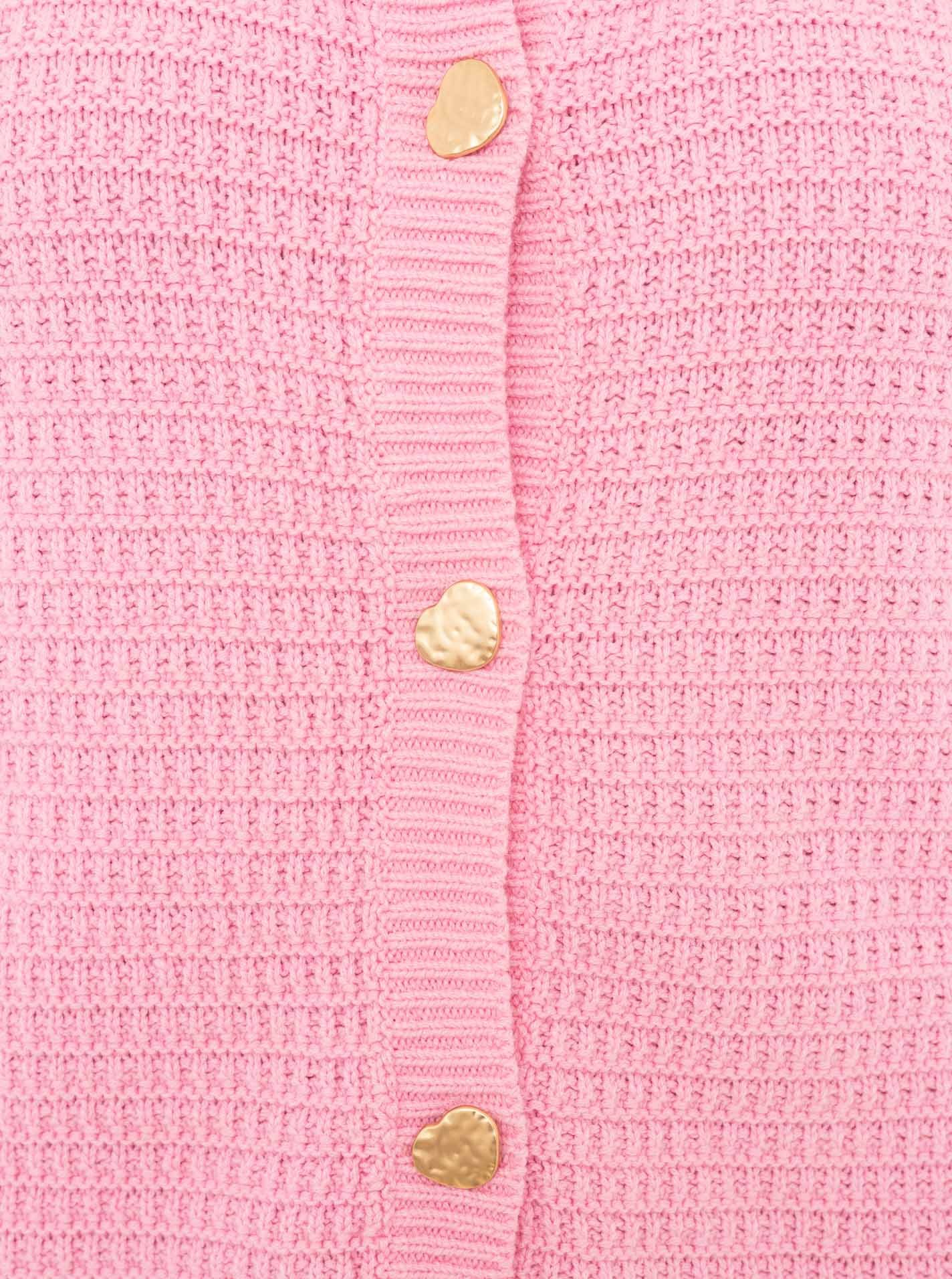 Zwillingsherz Strickjacke Strickjacke mit goldenen Knöpfen