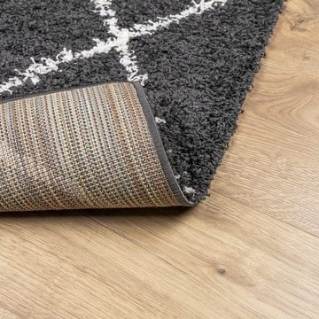 Teppich Teppich Shaggy Hochflor Modern Schwarz und Creme 80x200 cm, vidaXL, Rechteckig