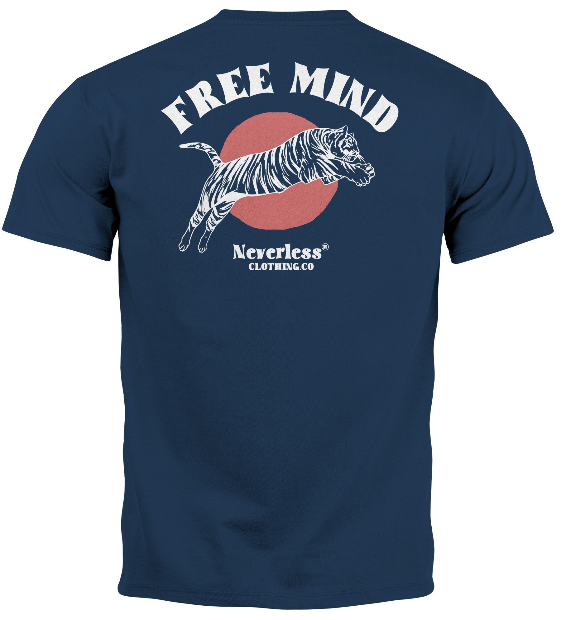 Neverless Print-Shirt Herren T-Shirt Backprint Tiger günstig online kaufen