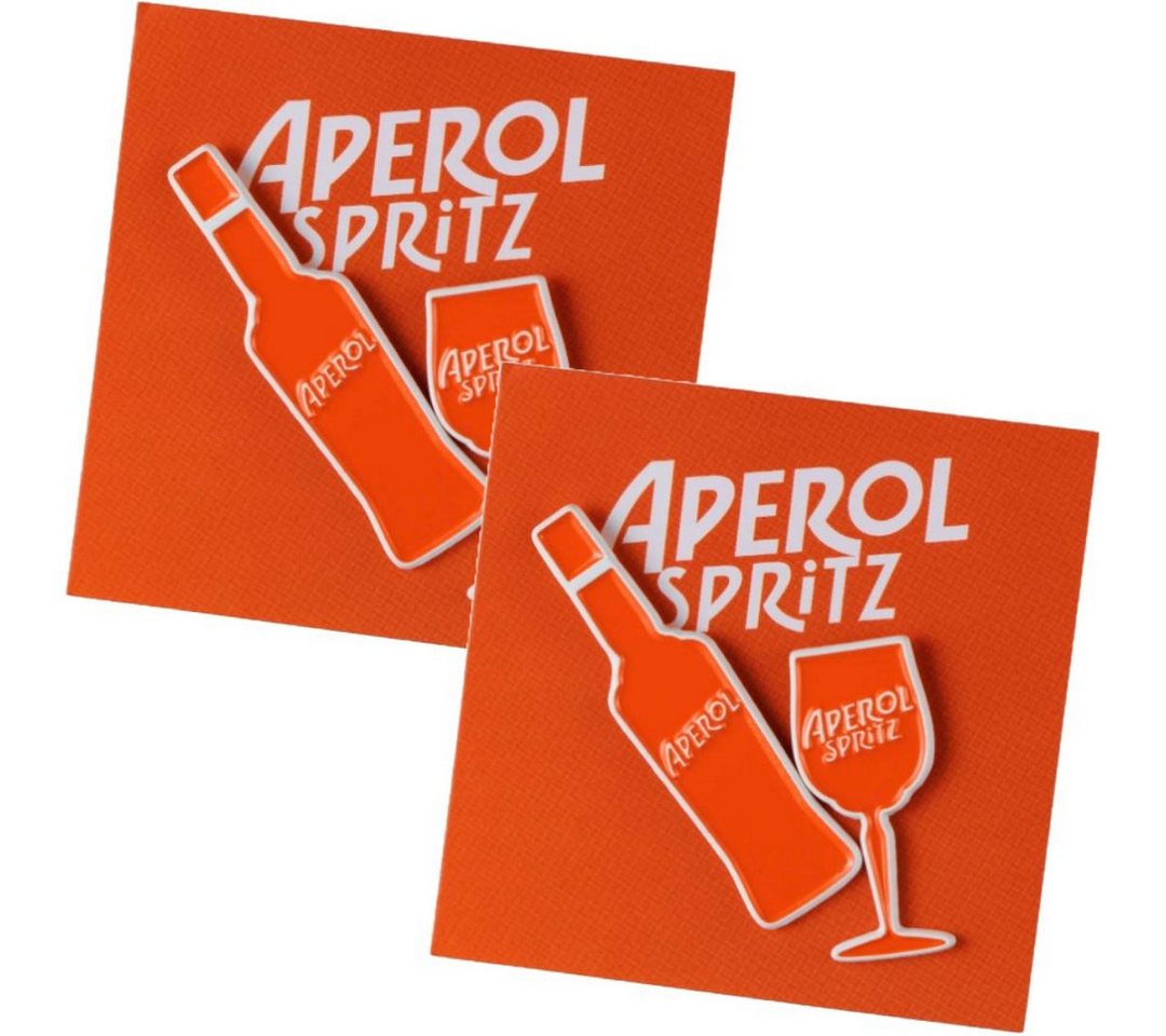 Mixcompany Pin-Set Aperol Pin-Set – 2er-Pack mit je 2 Pins, Stylische Anstecker für (2-tlg), dekoratives Markenmotiv im Aperol Design