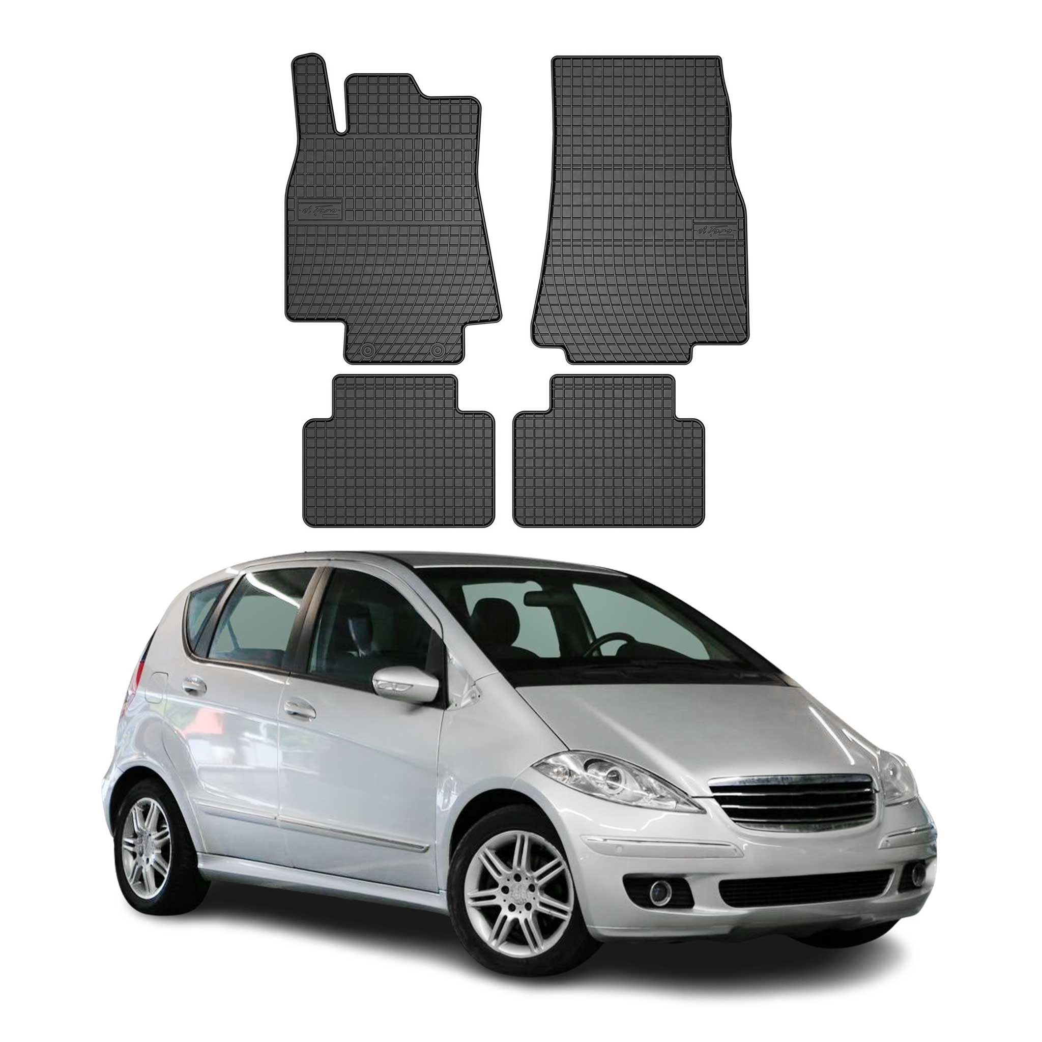OMAC Auto-Fußmatten für Mercedes A Klasse W169 2004-2012 Schwarz 4 tlg (4 St), für Mercedes A Klasse W169 2004-2012 Mercedes A Klasse W169 2004-2012, Antirutsch,Wasserfest,Einfache Installation