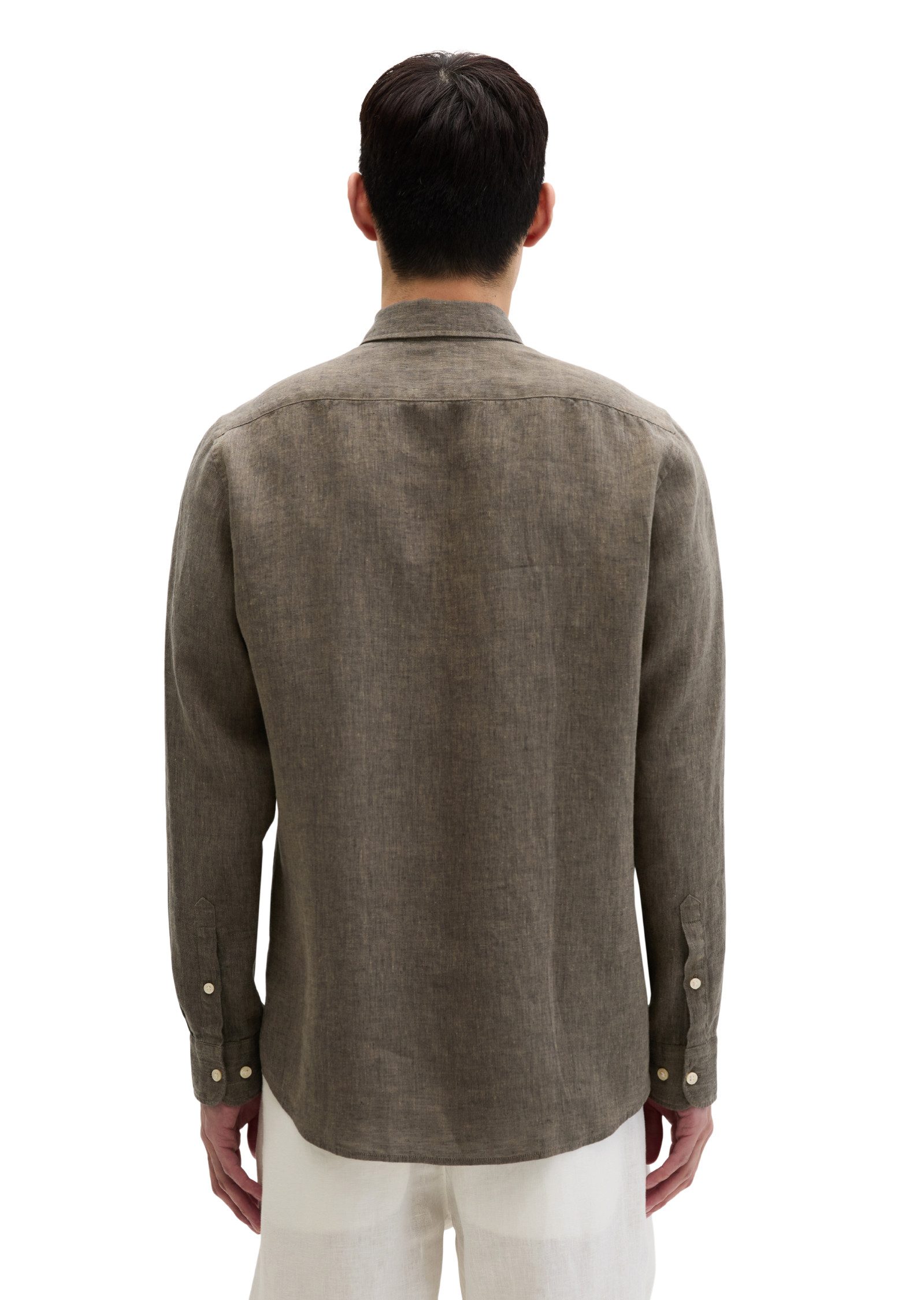 Marc O'Polo Langarmhemd aus feinem Leinen-Chambray – Bild 3 von 5