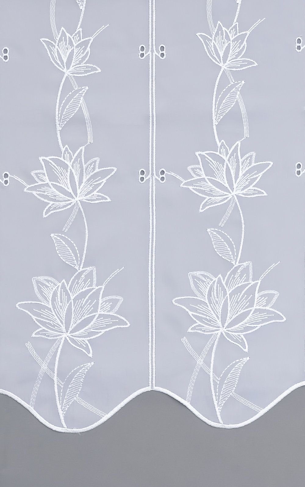 transparent, 95x48cm Panneaux St), HxB Plauener Panneaux Spitze®, (1 weiß Kelchblüten,