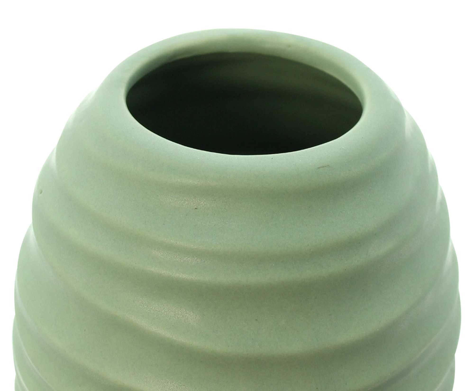 Dekoleidenschaft Tischvase "Salbeigrün" Porzellan Blumenvase, grün, Dekovase 21 cm hoch, Vase, Deko Tulpenvase modern