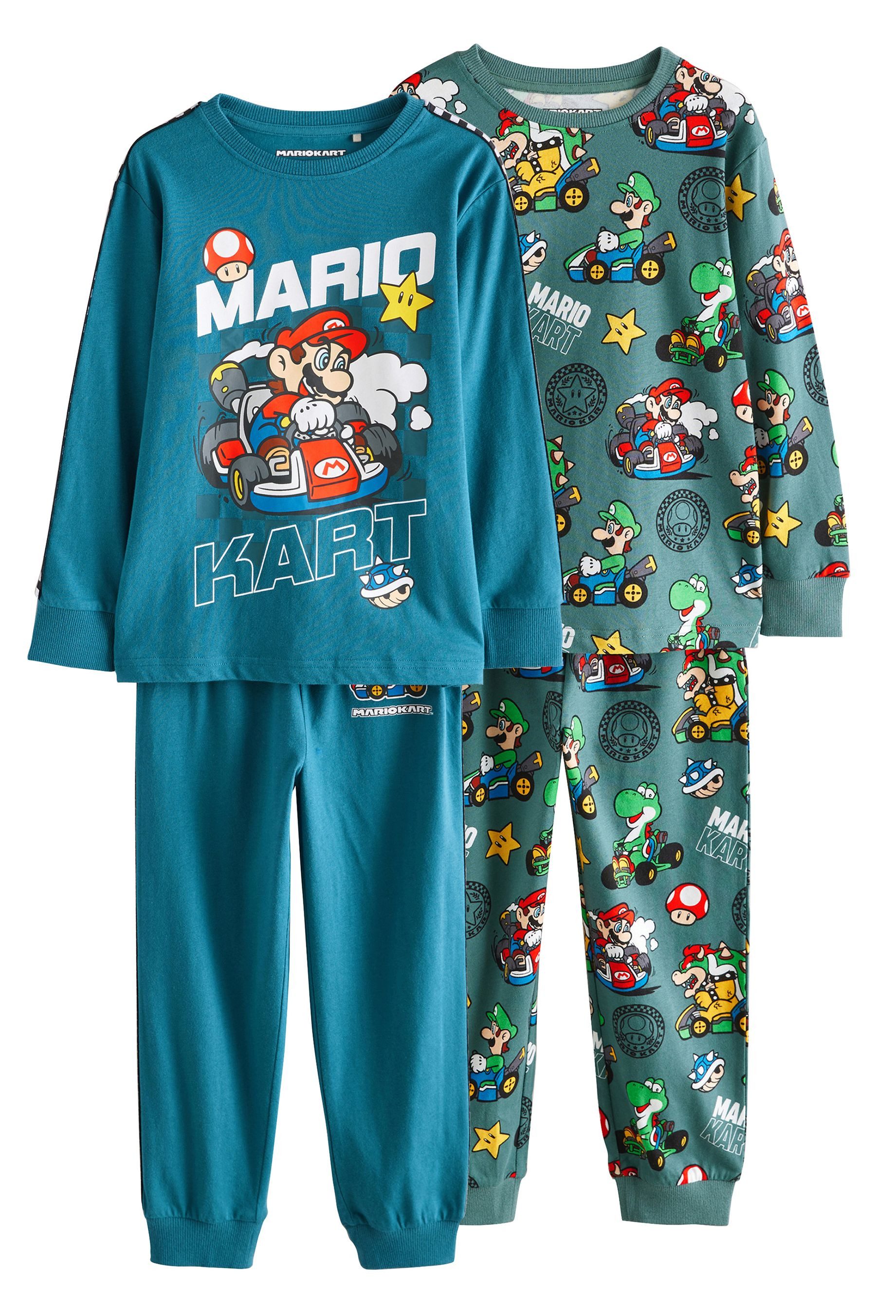 Pyjama Schlafanzug mit Jogginghose Baumwolle, 2er-Pack